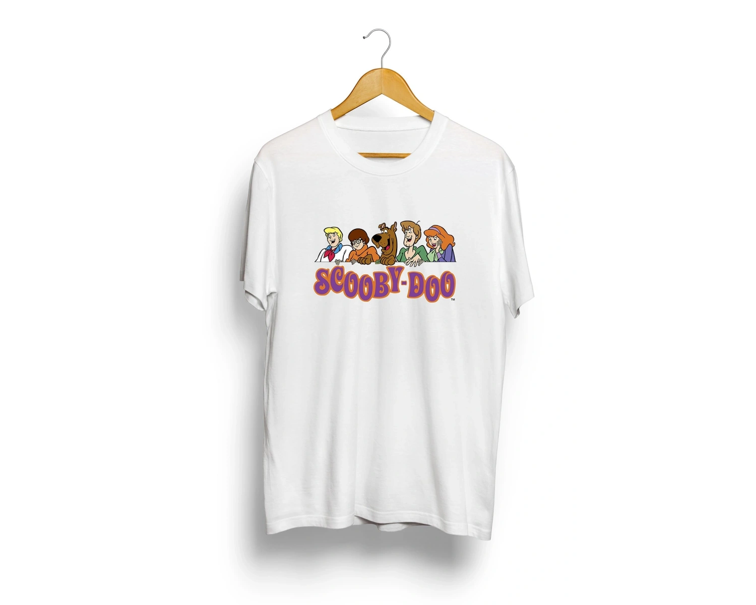 IvırZıvır----Unisex Beyaz Scooby Doo Baskılı Oversize T-shirt