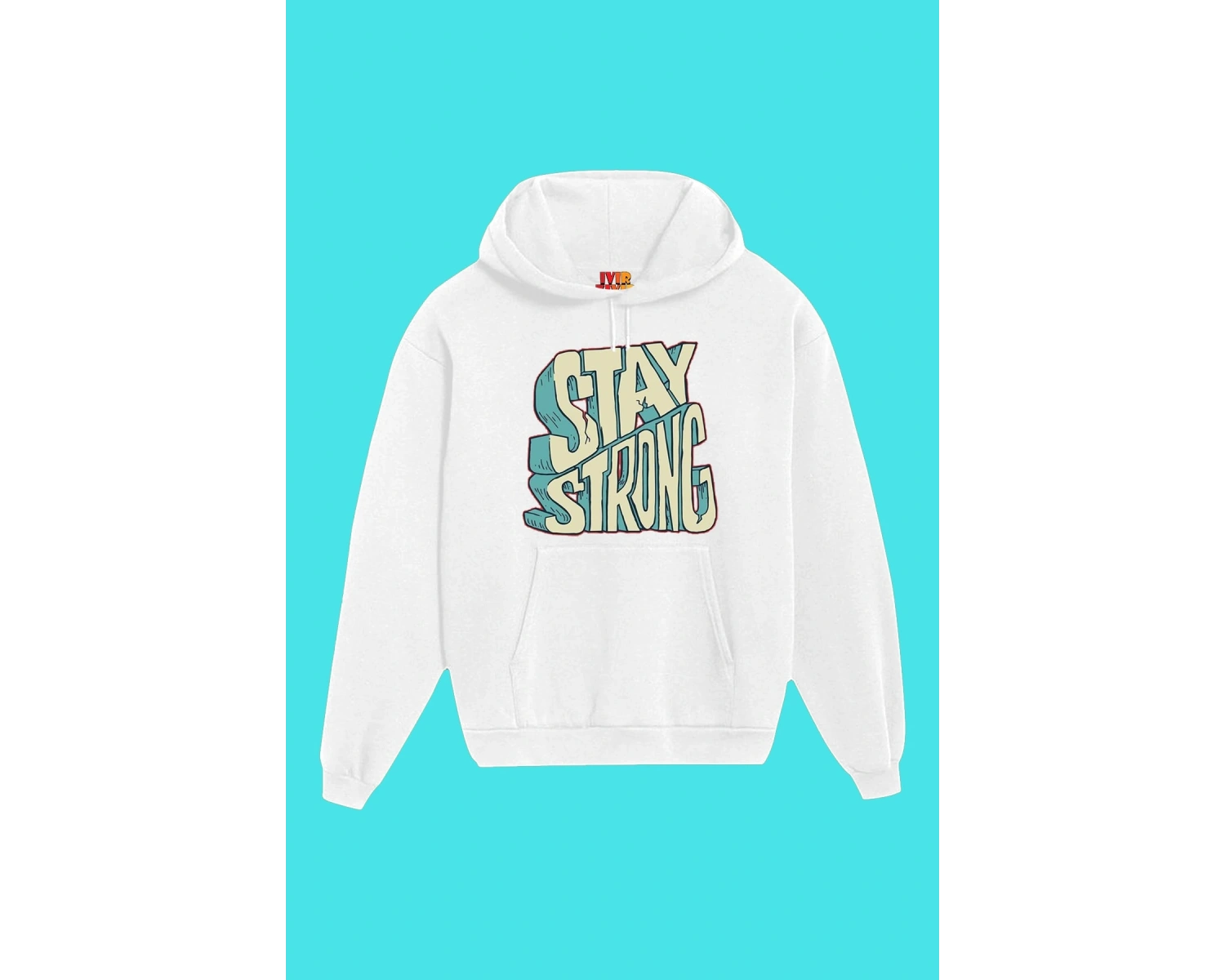 IvırZıvır----Unisex Beyaz Stay Strong Baskılı Sweatshirt