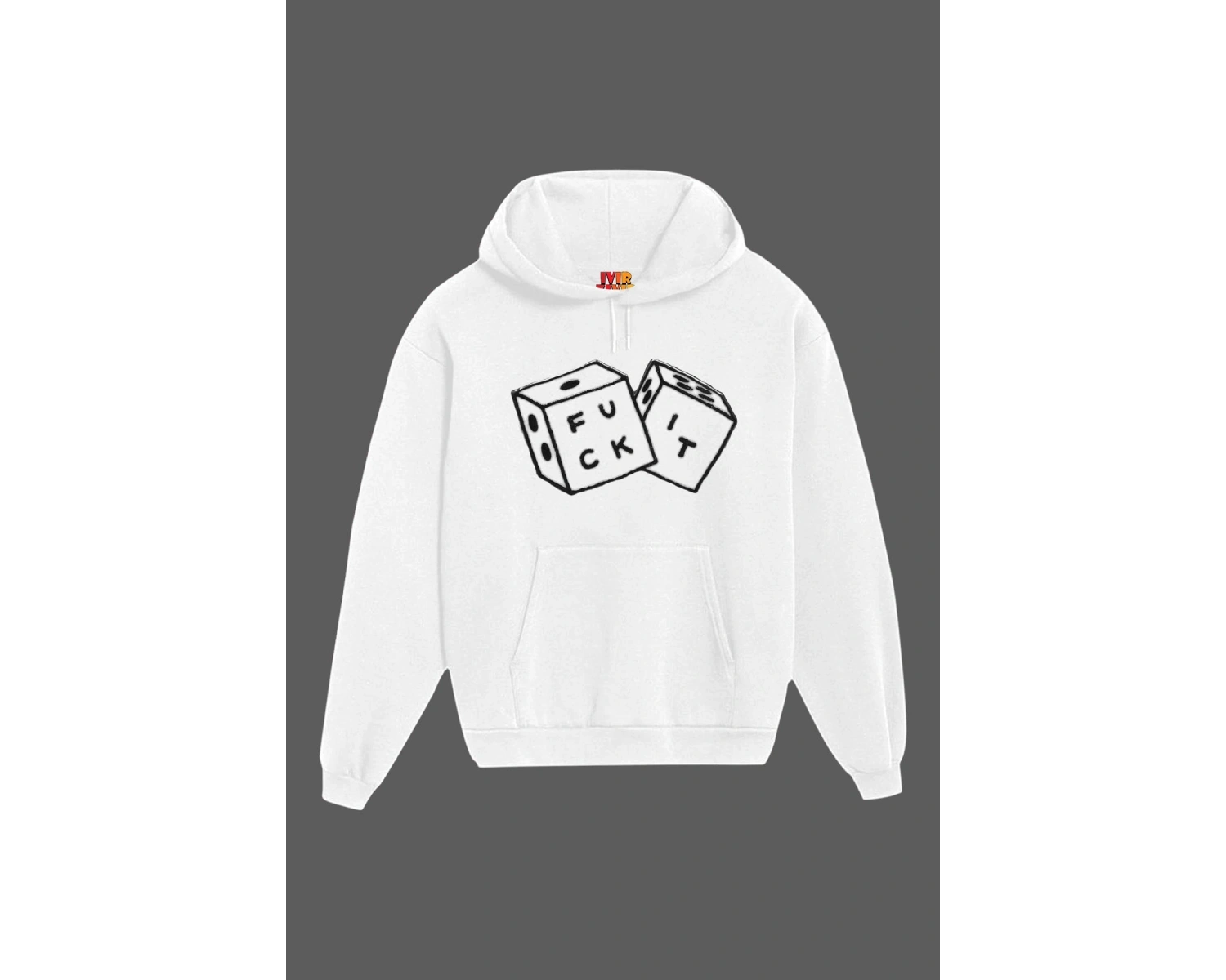 IvırZıvır----Unisex Beyaz Zar Baskılı Sweatshirt
