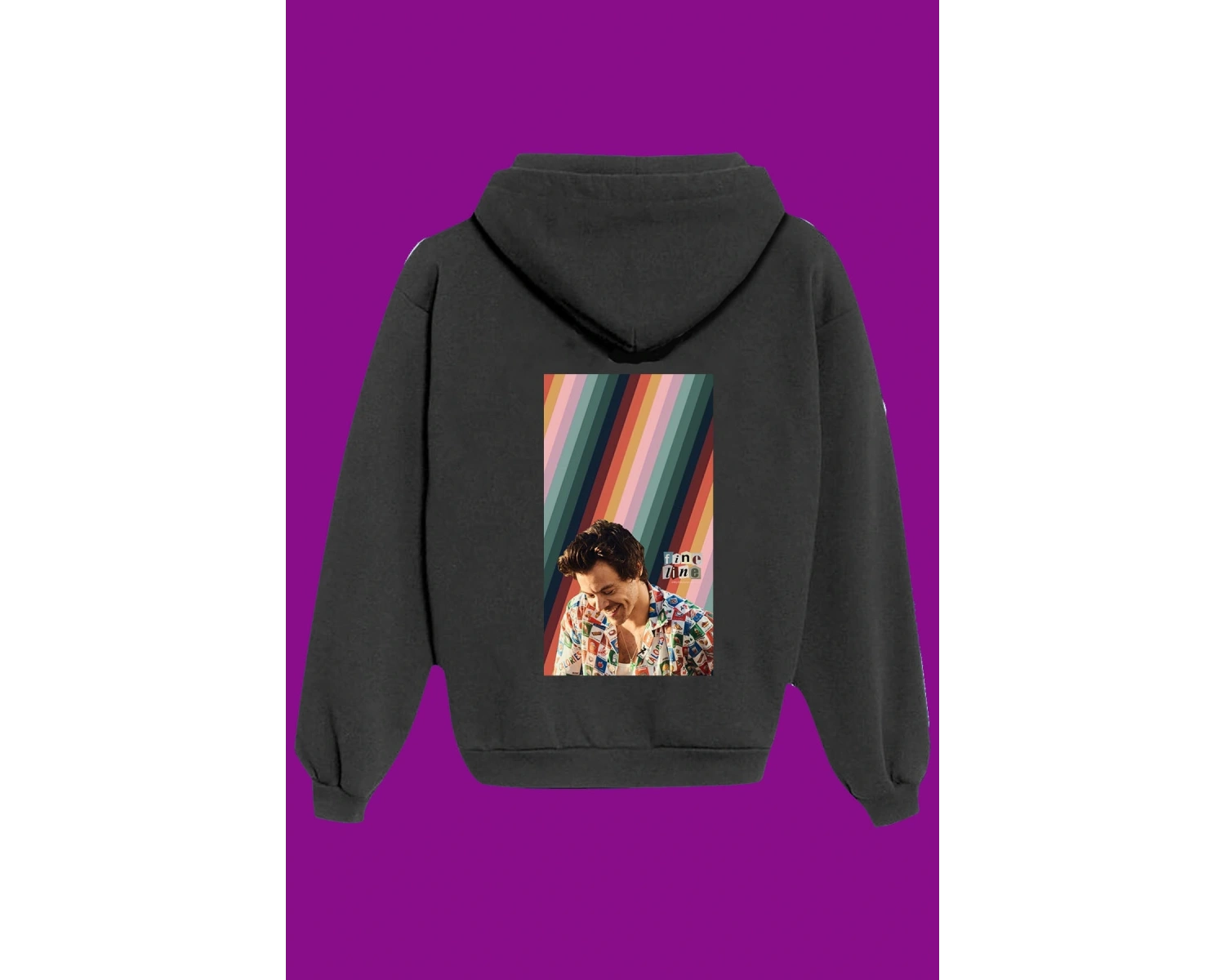 IvırZıvır----Unisex Siyah Harry Styles Sırt Baskılı Sweatshirt