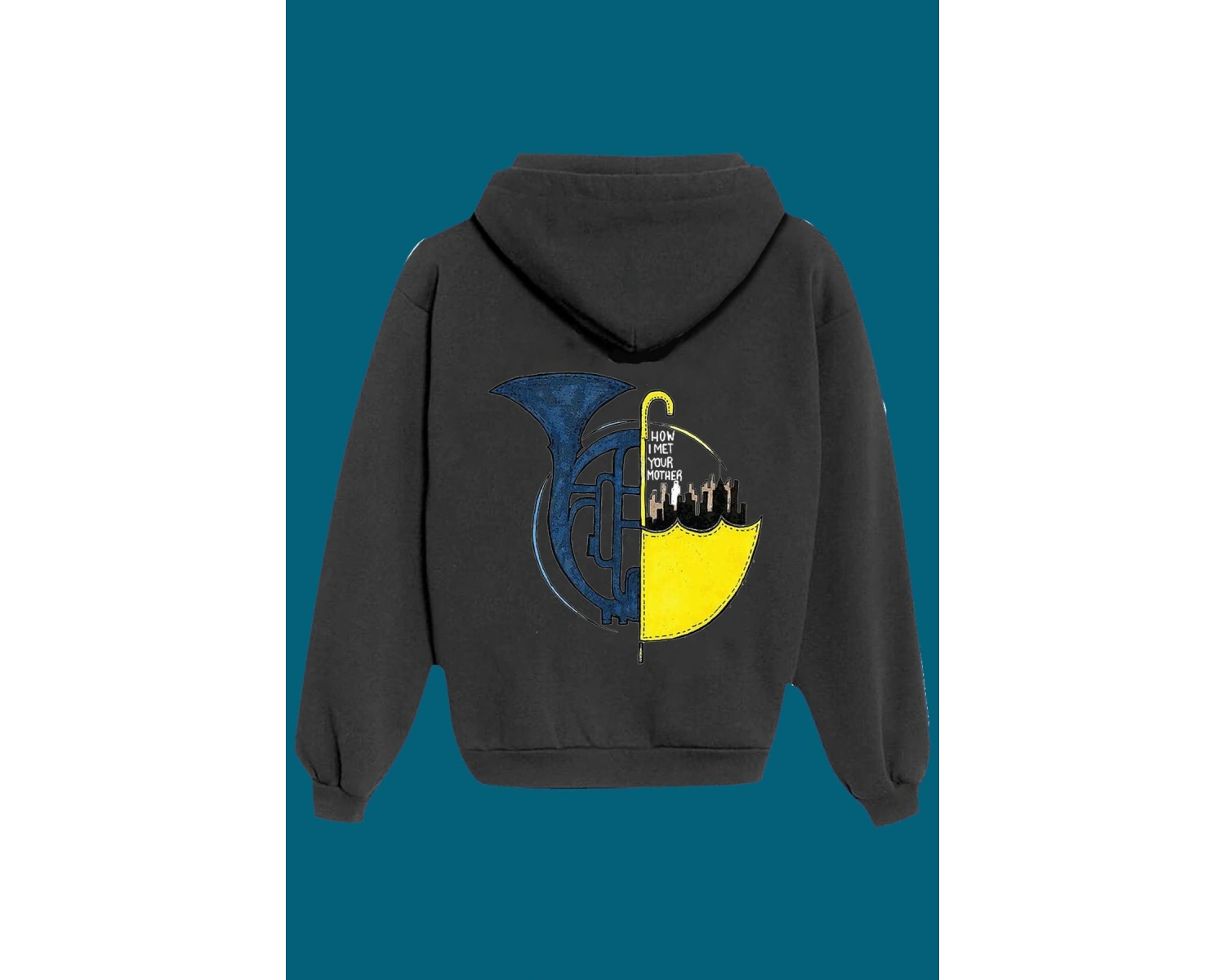 IvırZıvır----Unisex Siyah How I Met Your Mother Sırt Baskılı Sweatshirt