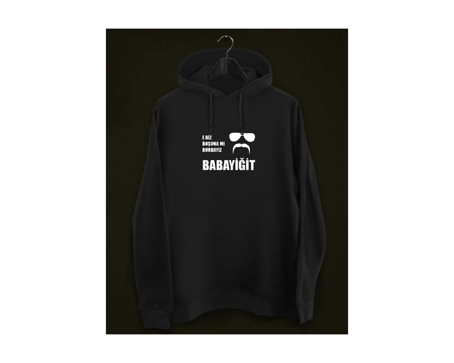 IvırZıvır----Unisex Siyah Kurtlar Vadisi Baskılı Sweatshirt