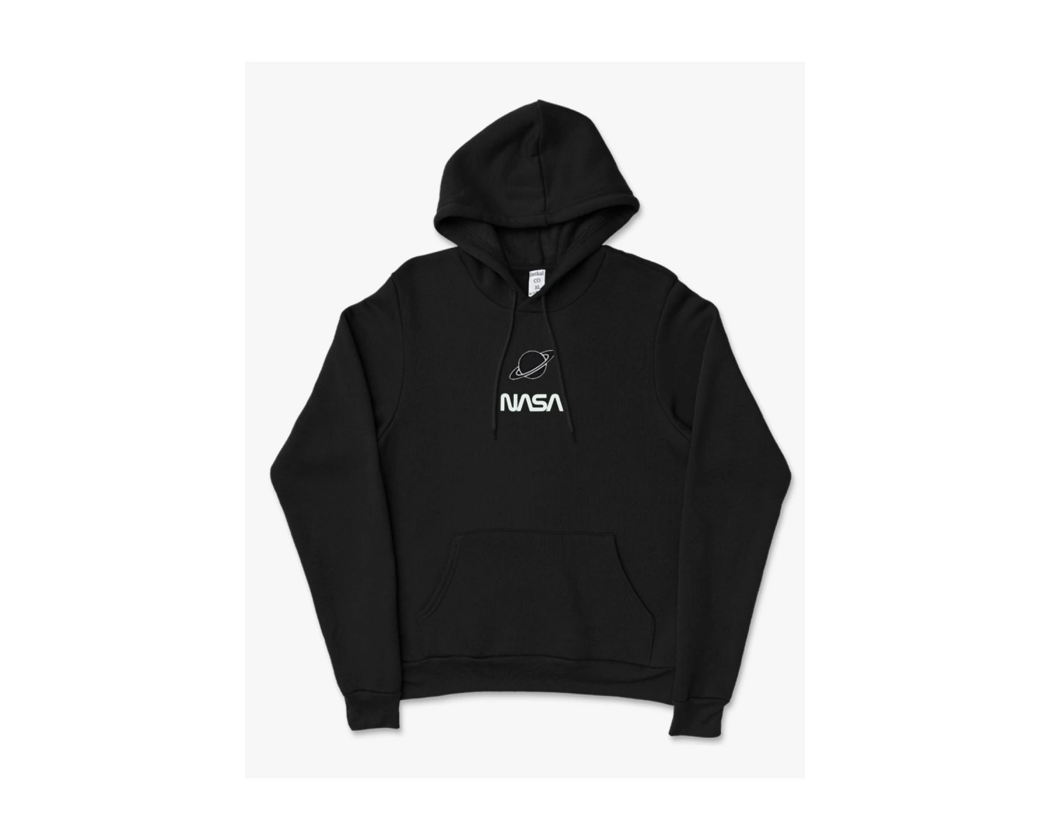 Jackalco 2 Iplik Iç Pamuklu Tam Kalıp Baskılı Hoodie Siyah