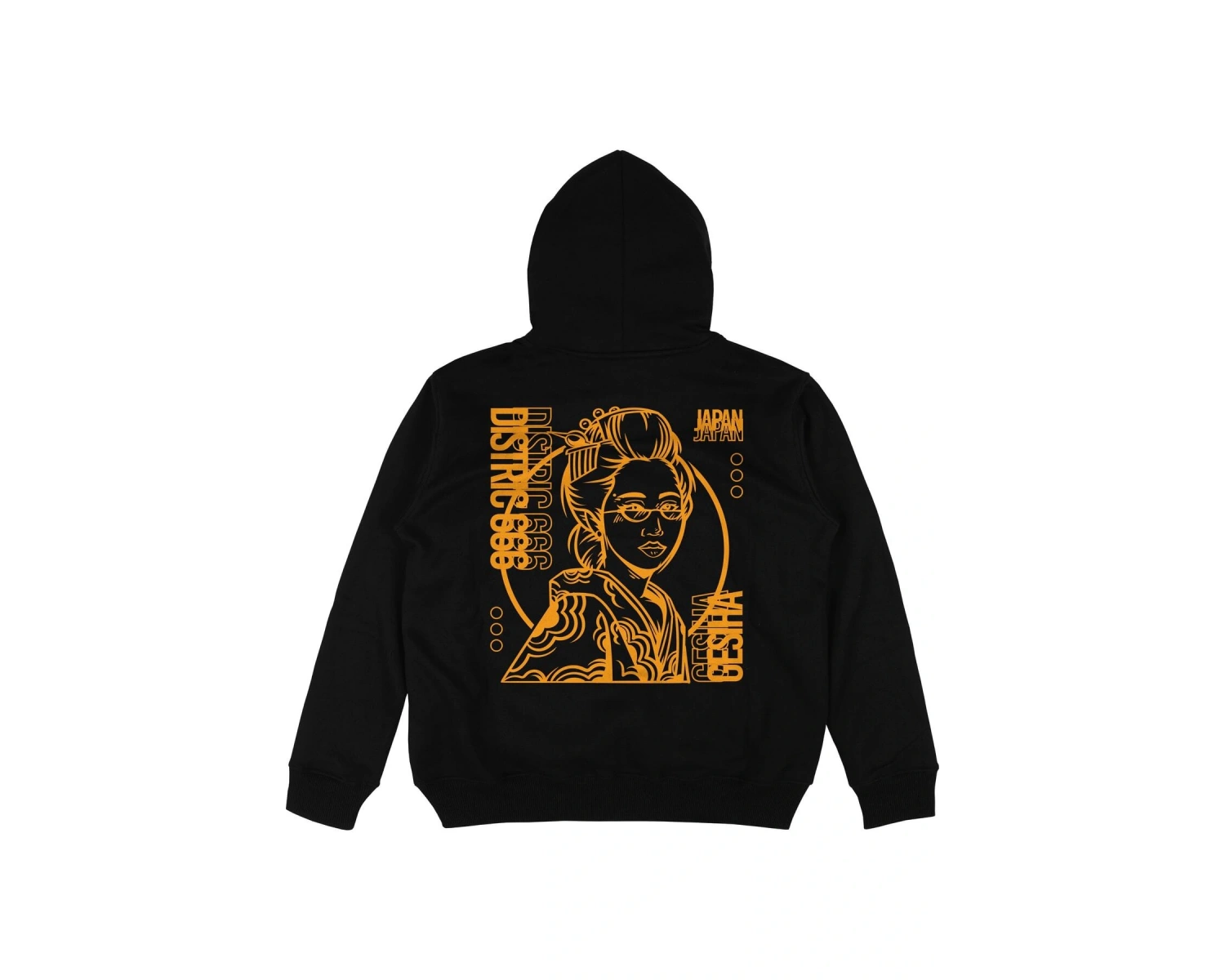 Japan Geisha v2 Siyah Oversize Unisex Kapüşonlu Sweatshirt Hoodie