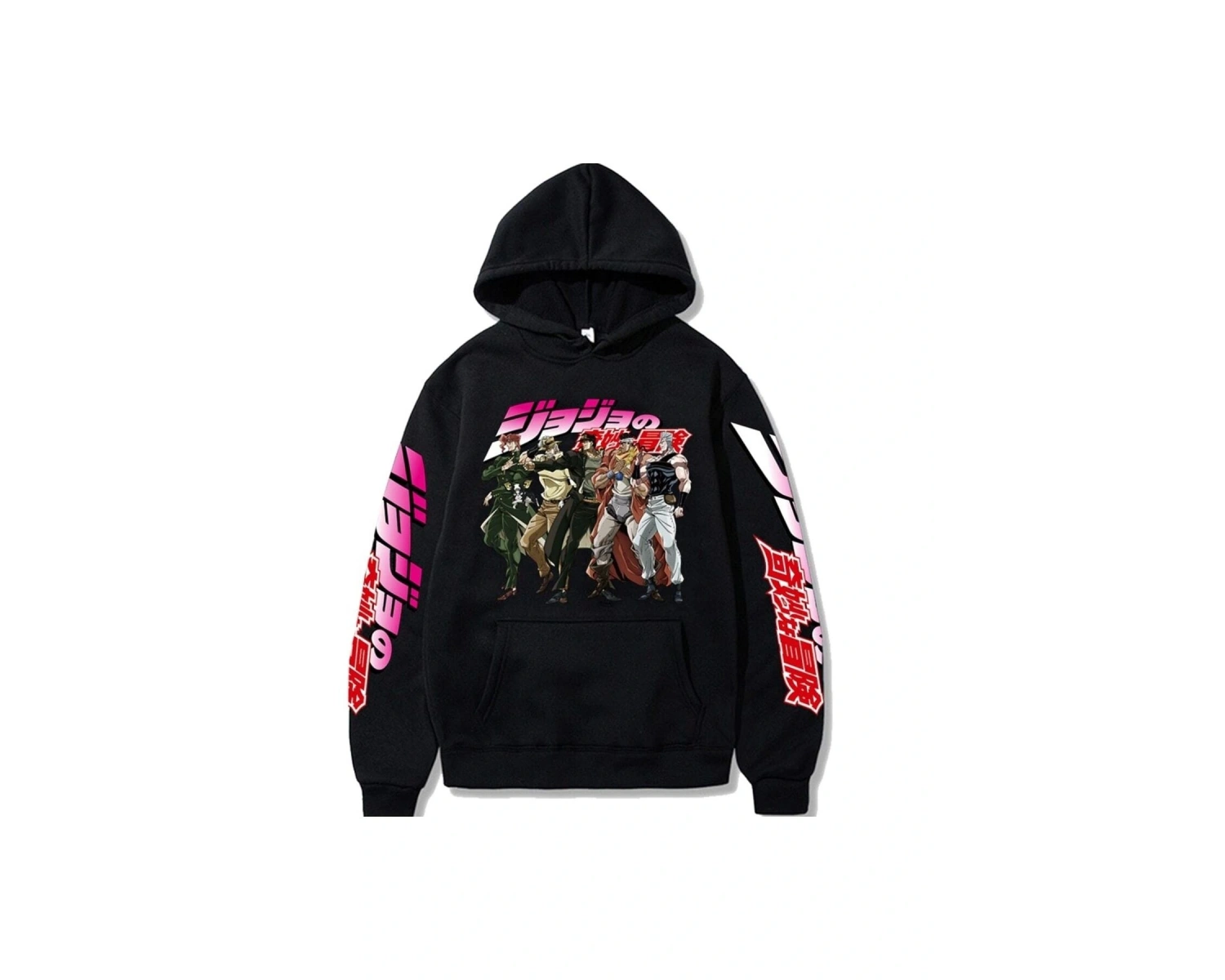 Japon Animesi Jojo Tuhaf Macera Unisex Hoodies 14685 Siyah