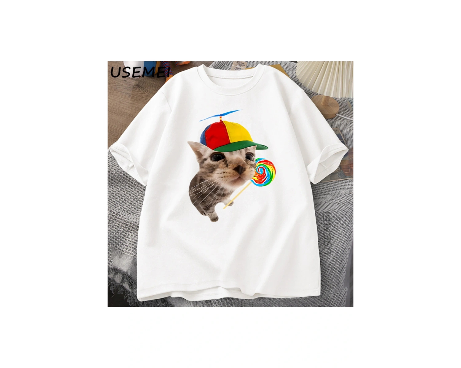 Japon tarzı kayıp peynir sıçan t-shirt erkekler pamuk kısa kollu Tadam giysileri t-sh 2879