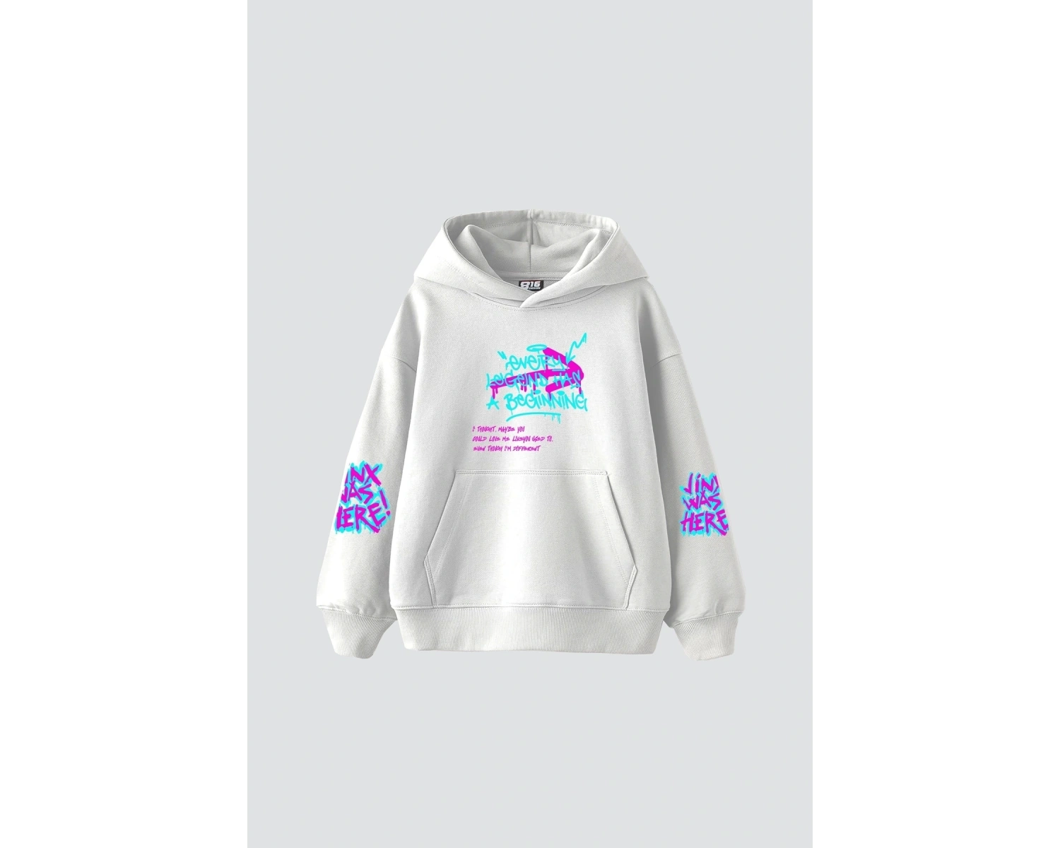 Jinx Arcane Baskılı Oversize Unisex Beyaz