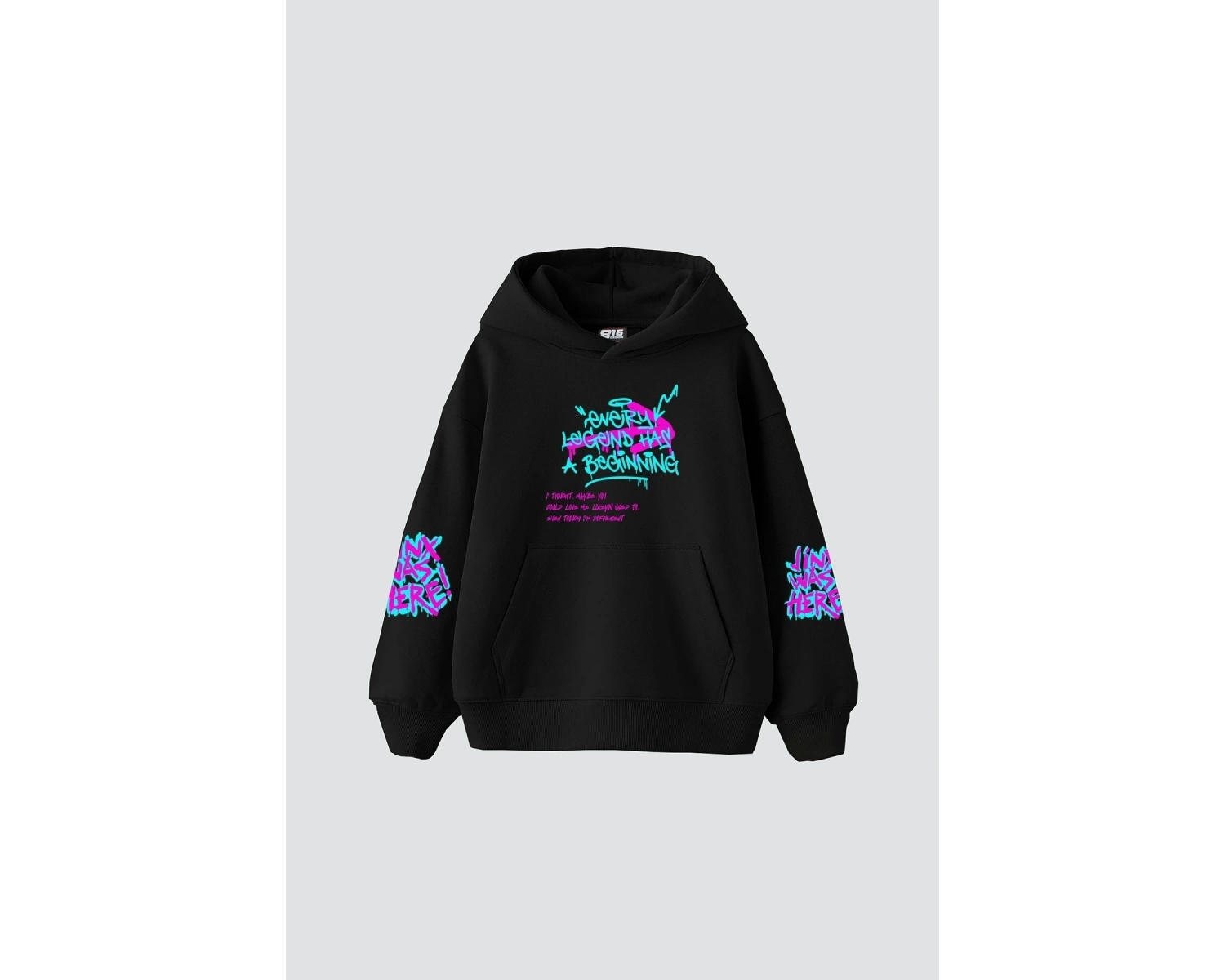 Jinx Arcane Baskılı Oversize Unisex Beyaz