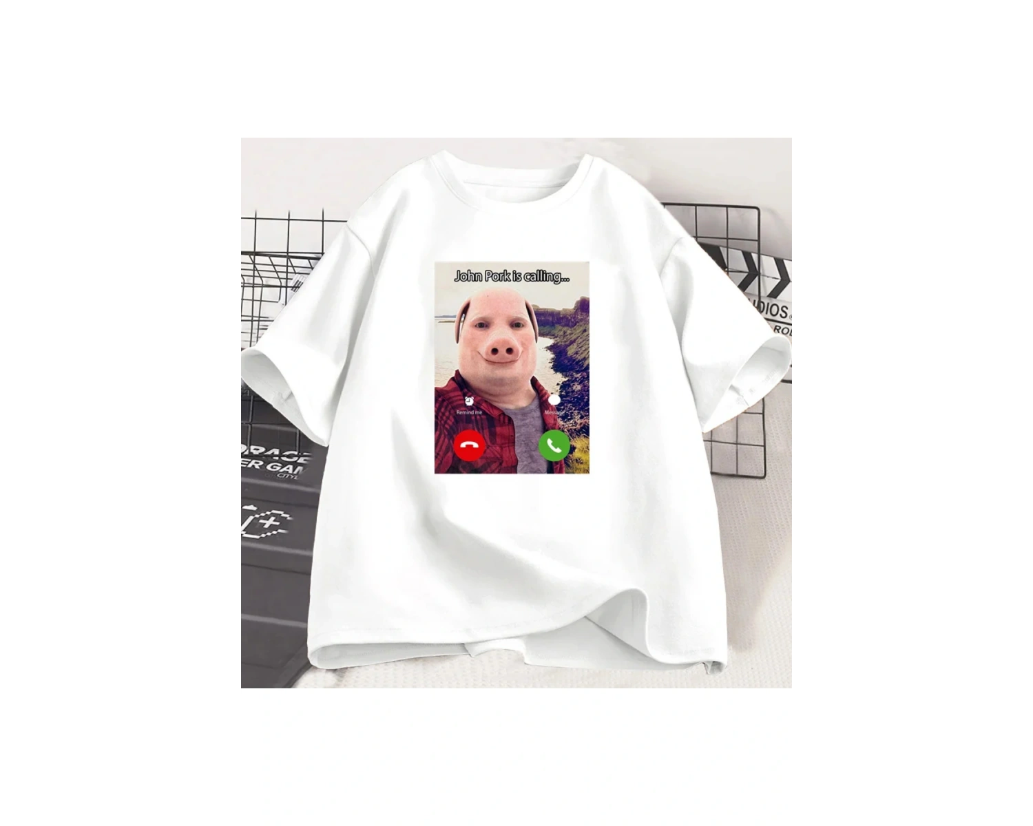 John domuz arıyor T shirt komik grafik Tee üst boy pamuk mizah domuz Meme tasarım erkek giysi