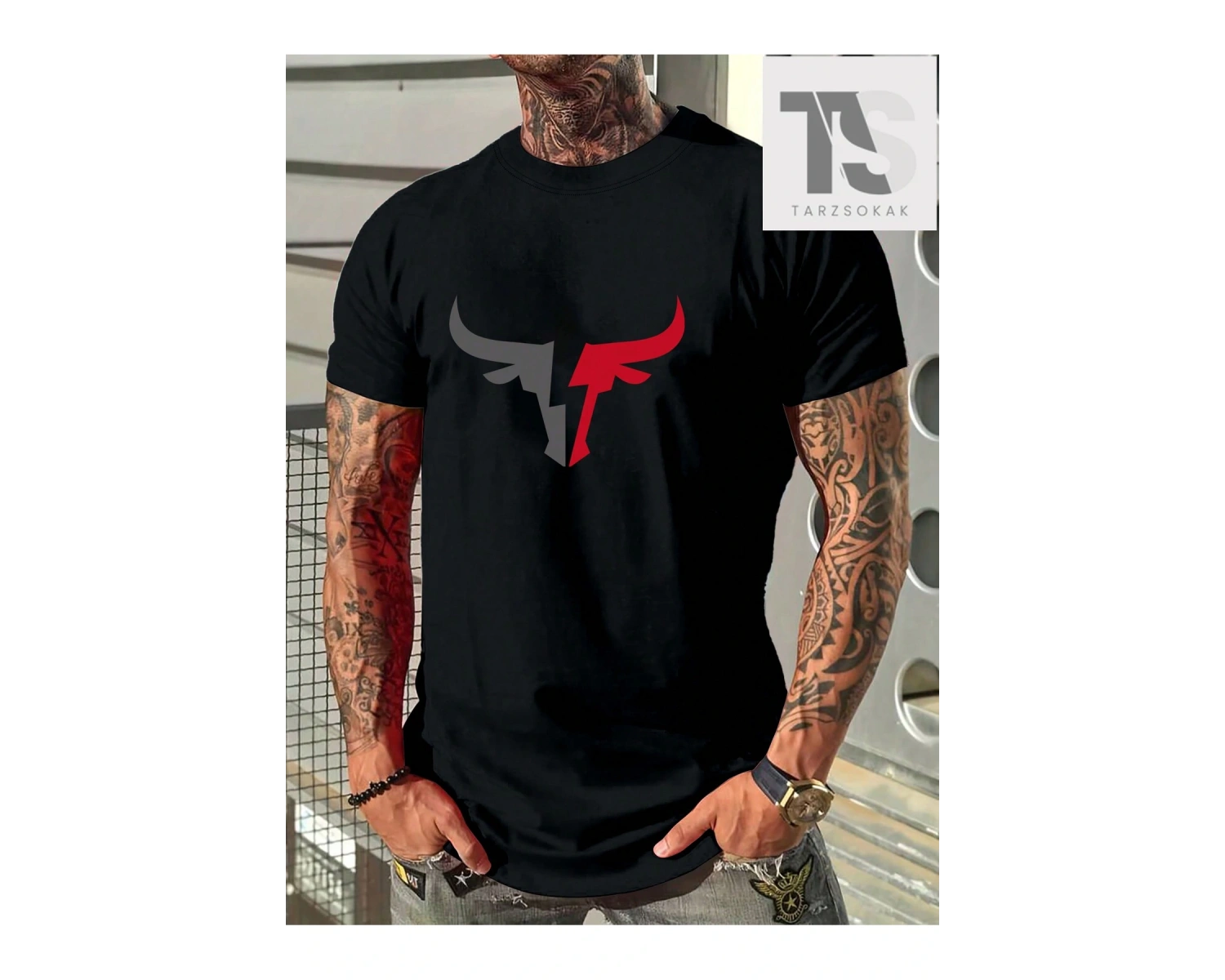 JUNG HANA Erkek Yazılı Baskılı Tişört