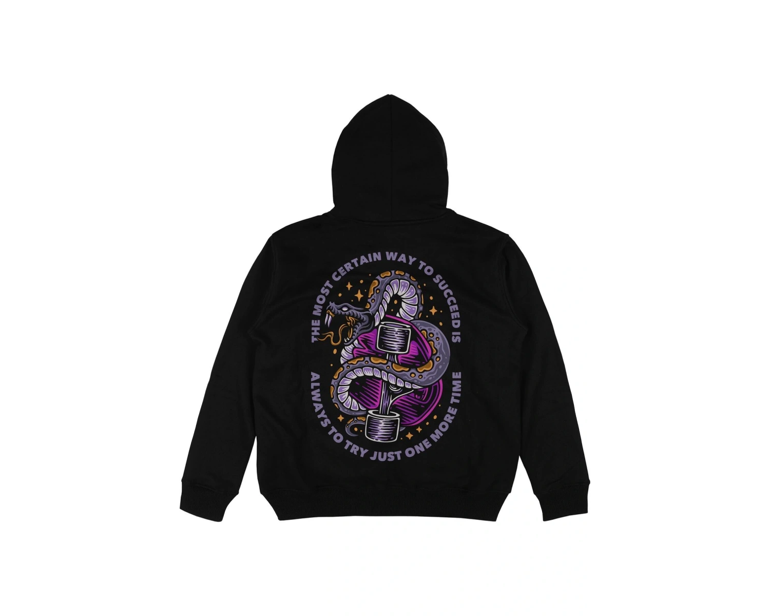 Just Try Siyah Oversize Unisex Kapüşonlu Sweatshirt Hoodie