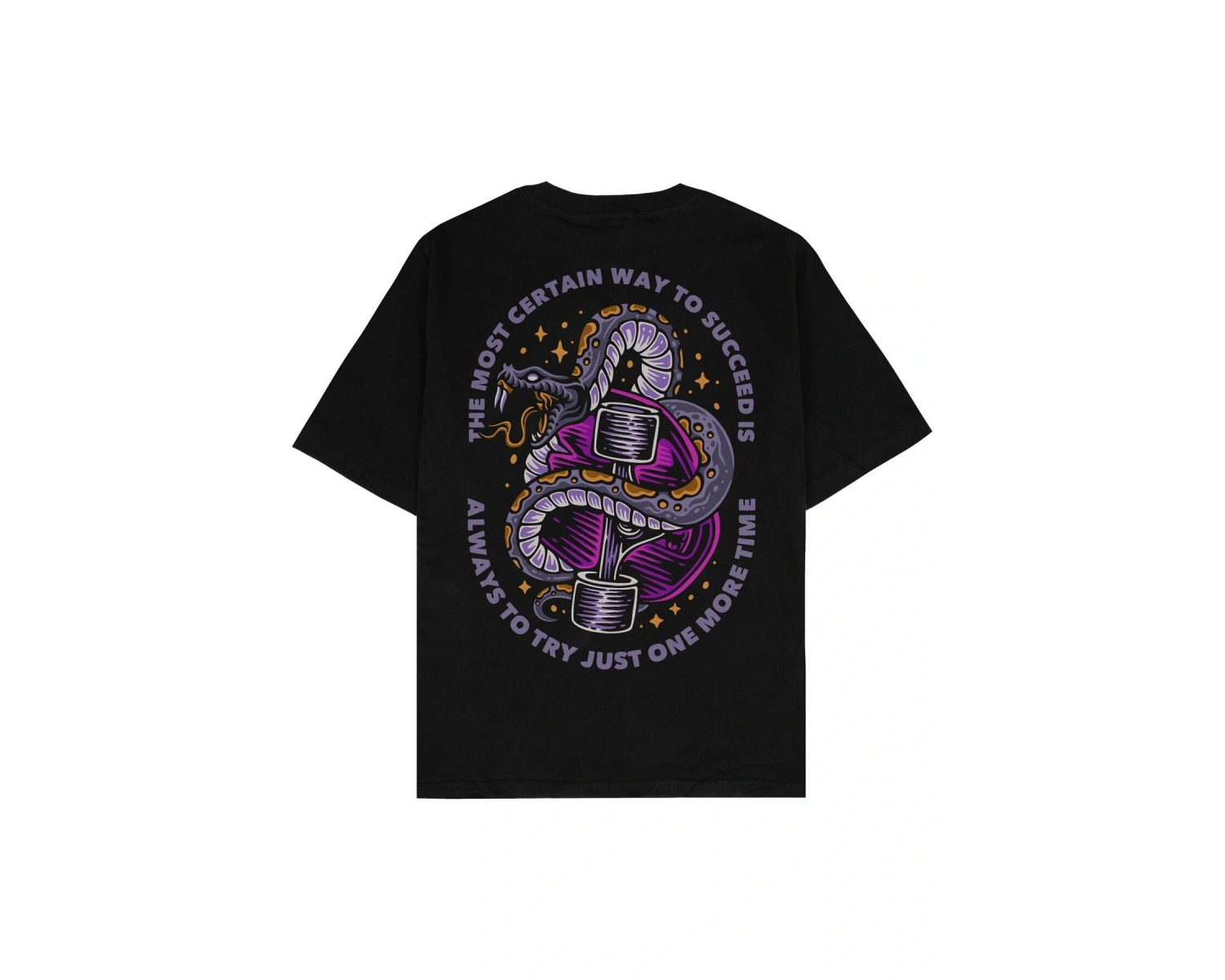 Just Try Siyah Oversize Unisex T-shirt