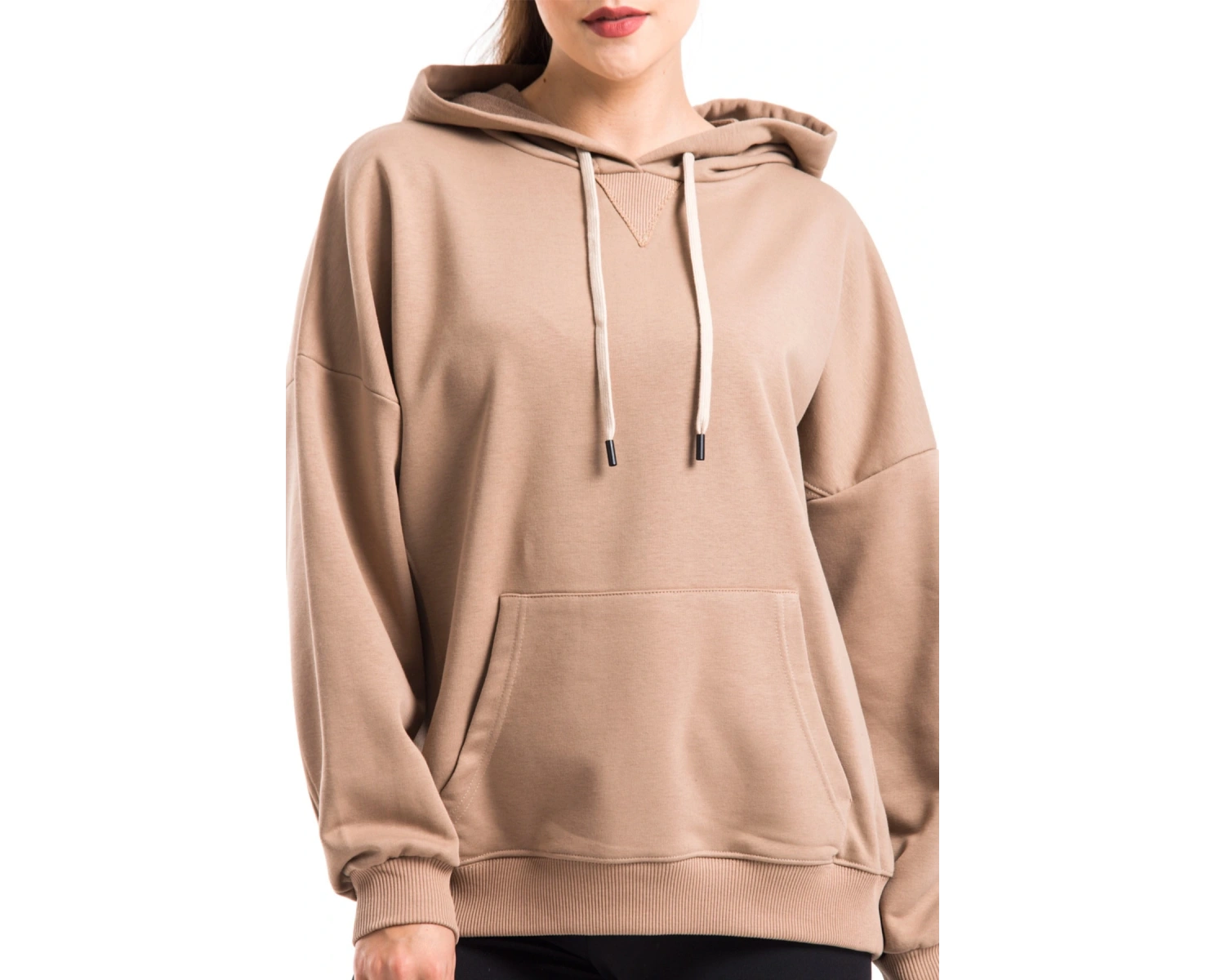Kadın Bej Kapüşonlu Sweatshirt Cy84194 Bej