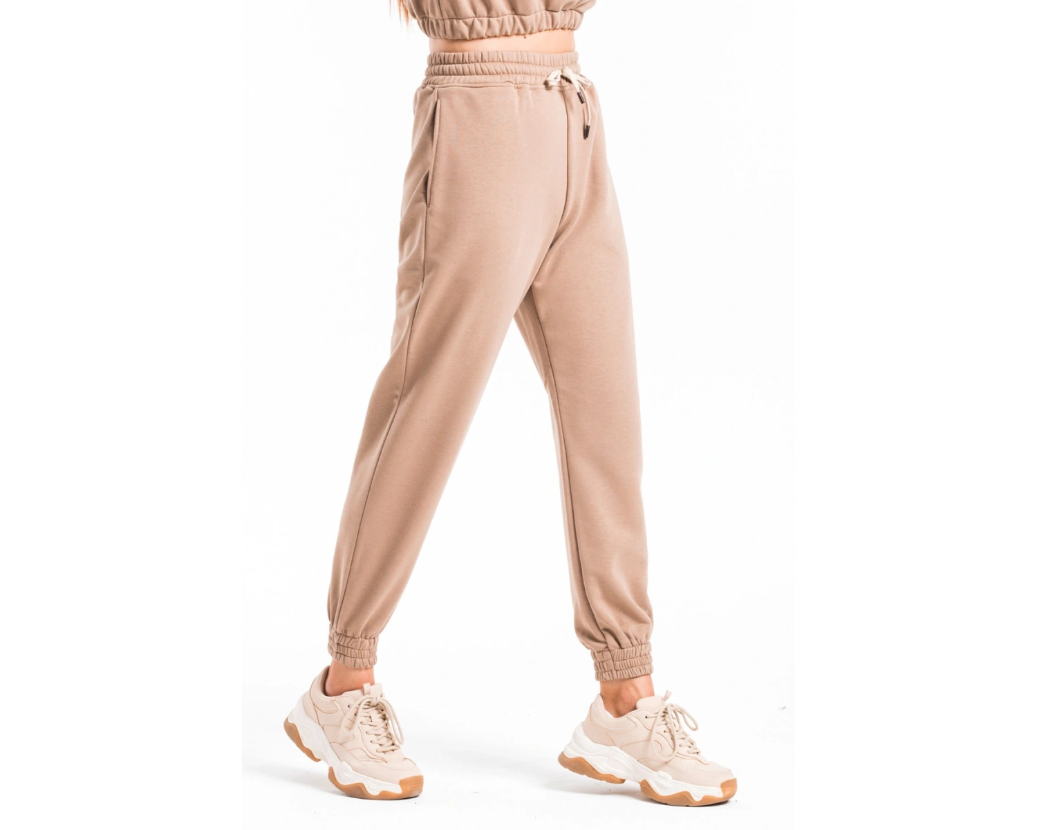 Kadın Bej Oversize Eşofman Altı Cy84188