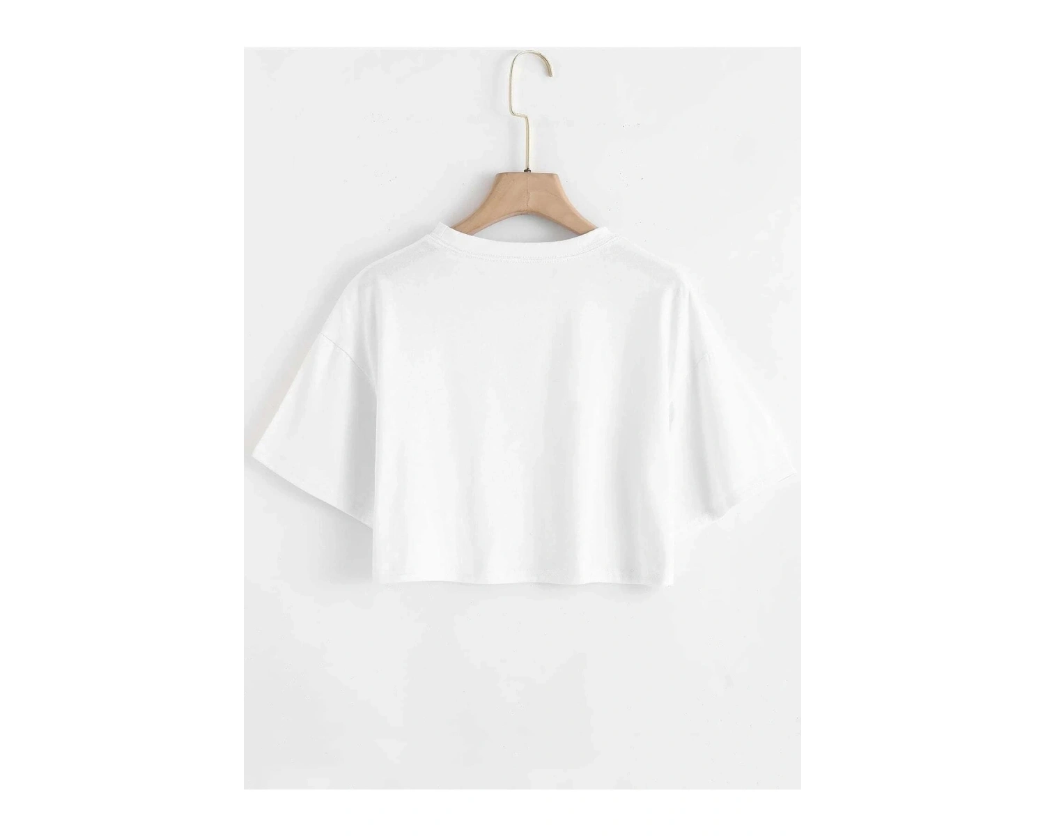 Kadın Beyaz California Baskılı Oversize Crop