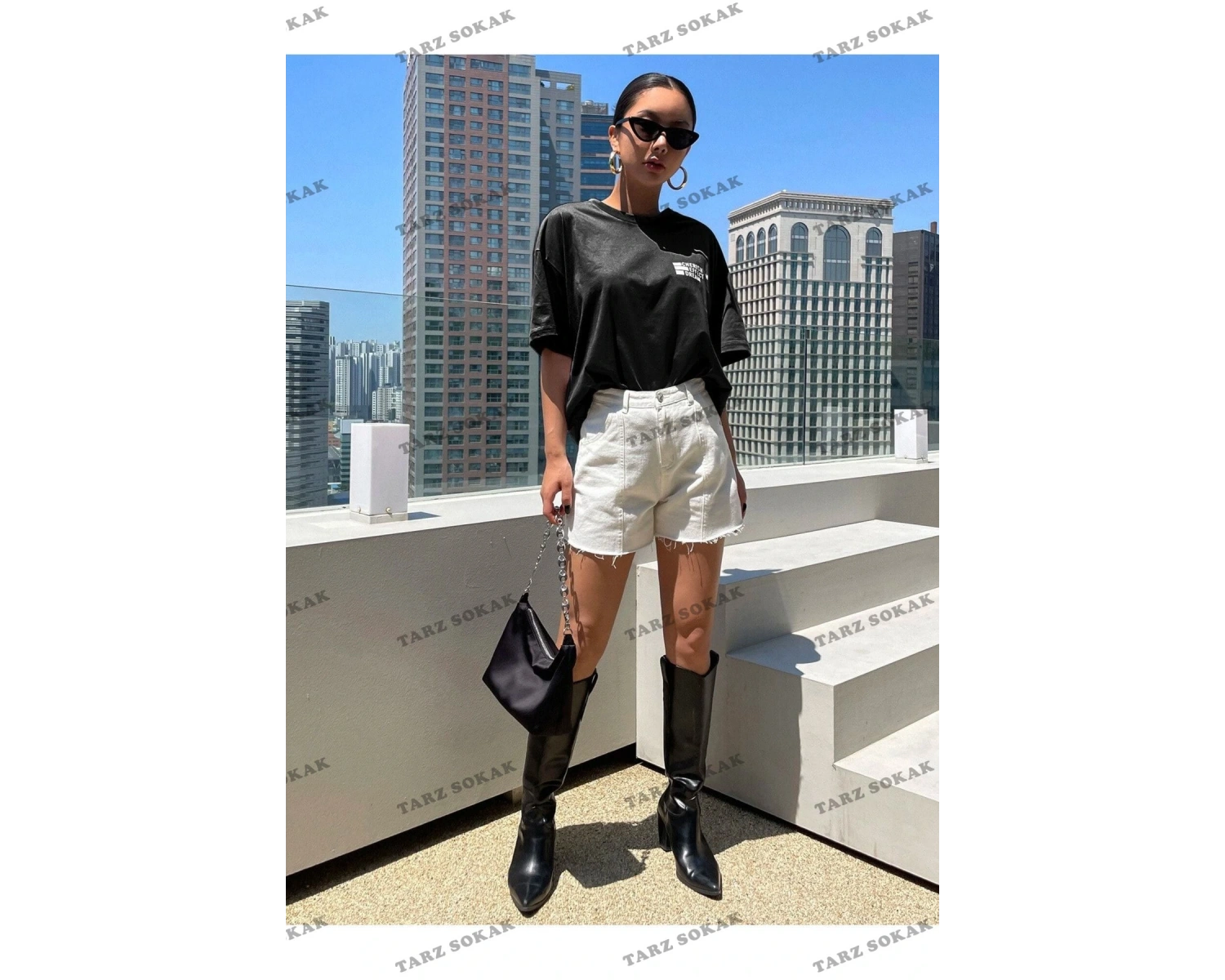 Kadın Beyaz Cheerish Baskı Oversize