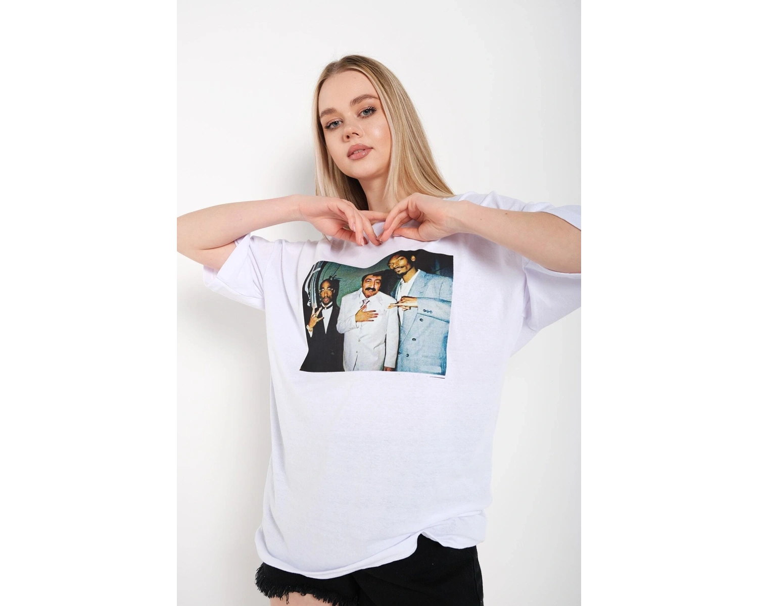 Kadın Beyaz Müslüm Gürses Baskılı Tshırt