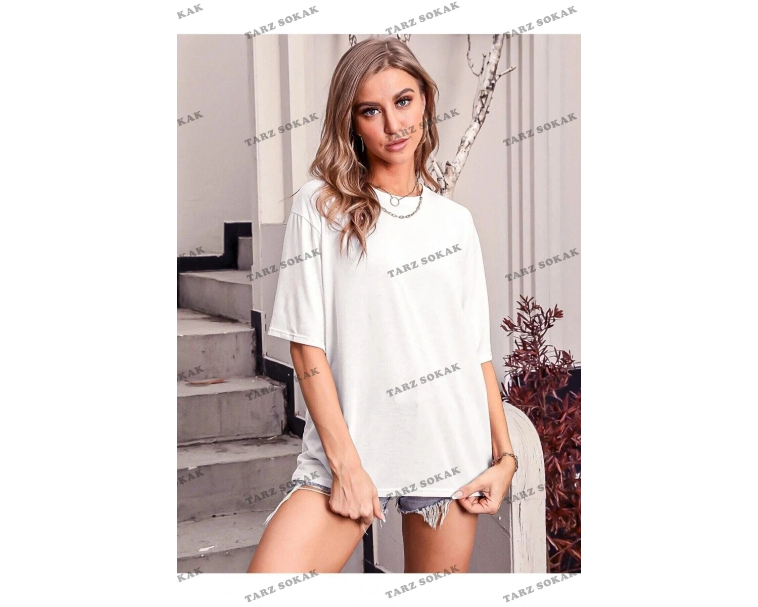 Kadın Beyaz Oversize