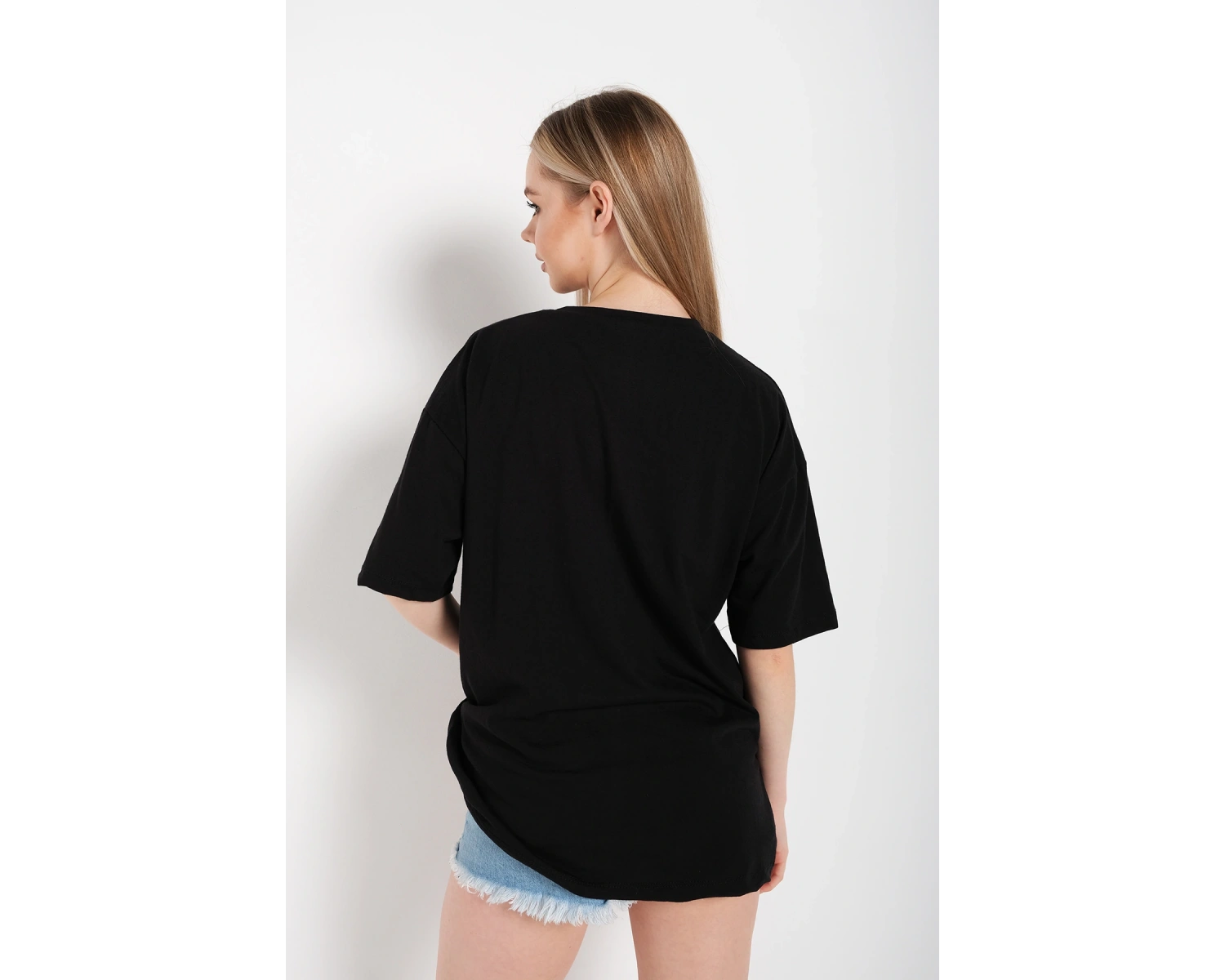 Kadın Beyaz Oversize Freedom Baskılı T-shirt