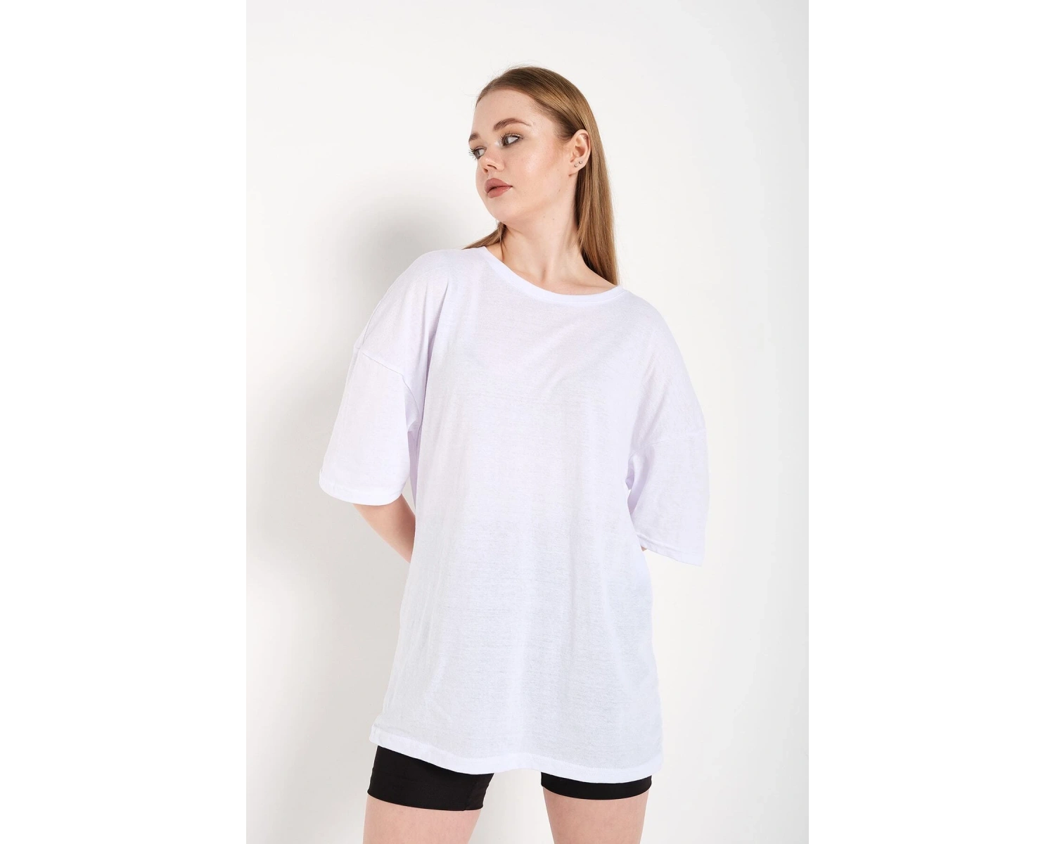 Kadın Beyaz Oversize T-shirt