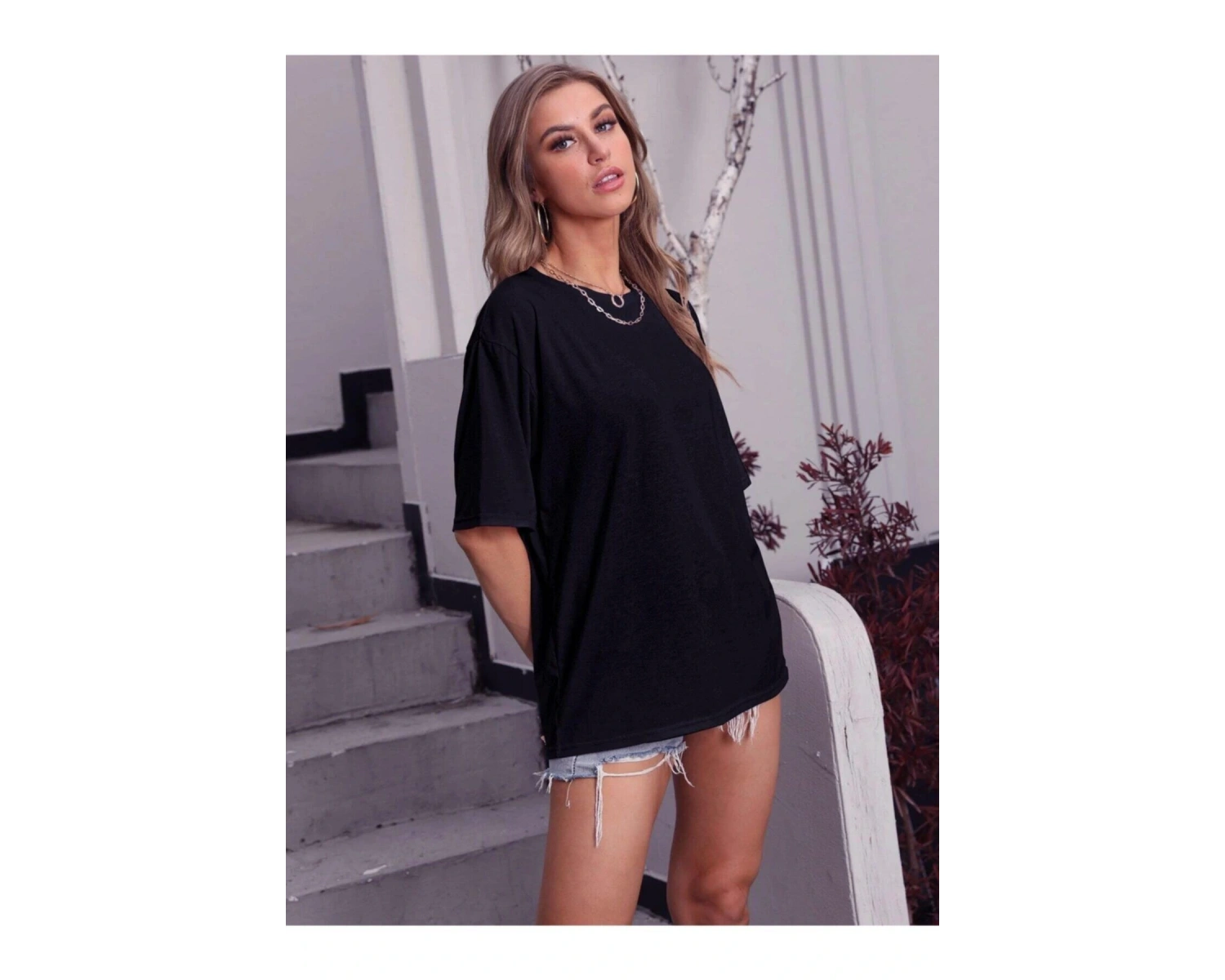 Kadın Beyaz Oversize T-shirt