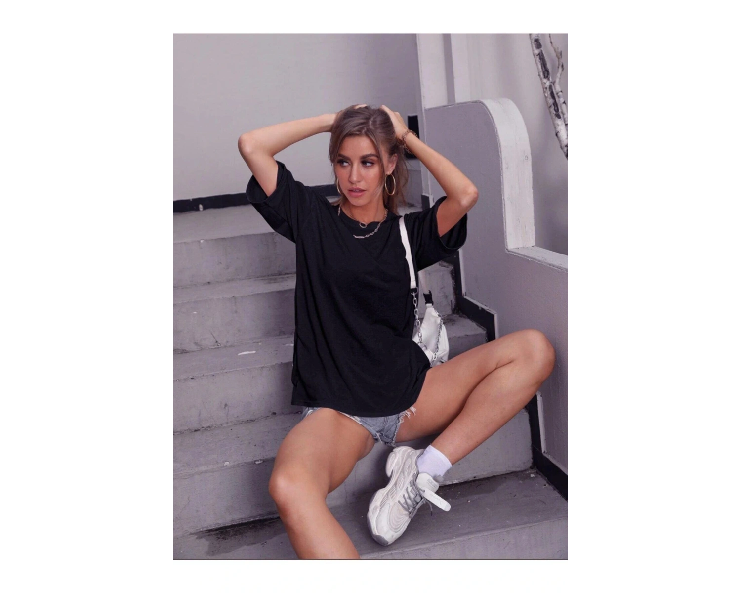 Kadın Beyaz Oversize T-shirt