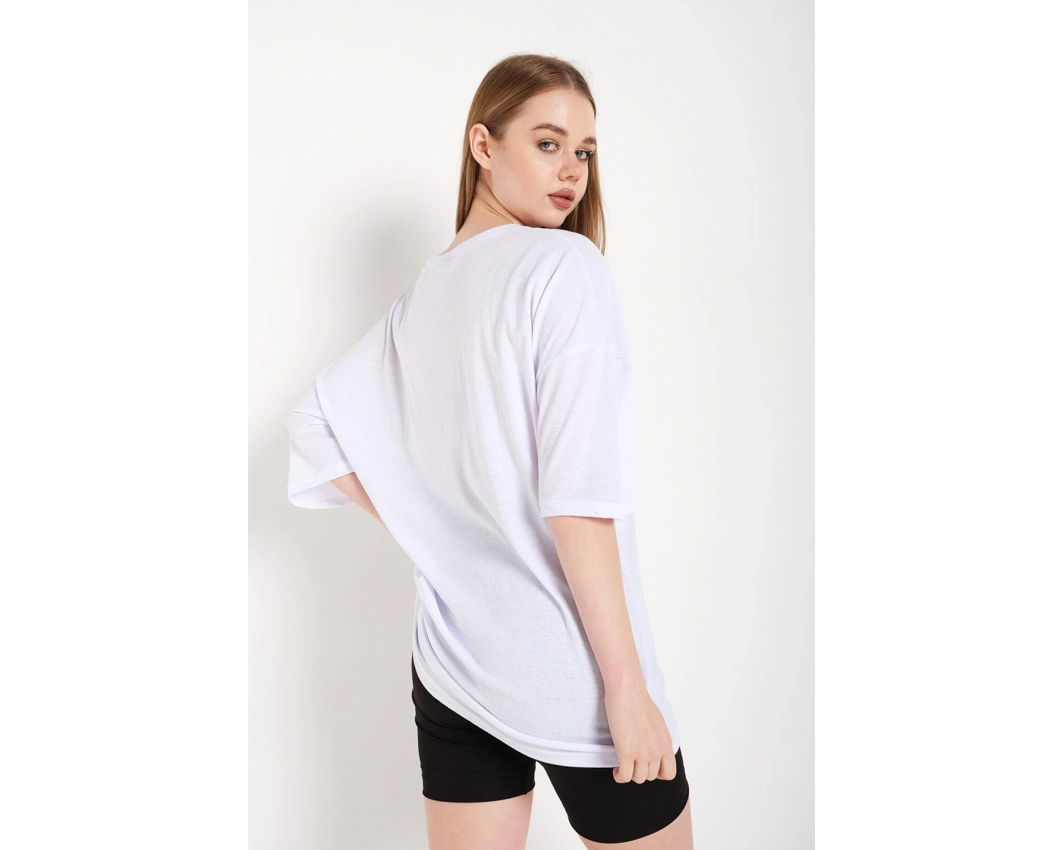 Kadın Beyaz Oversize T-shirt