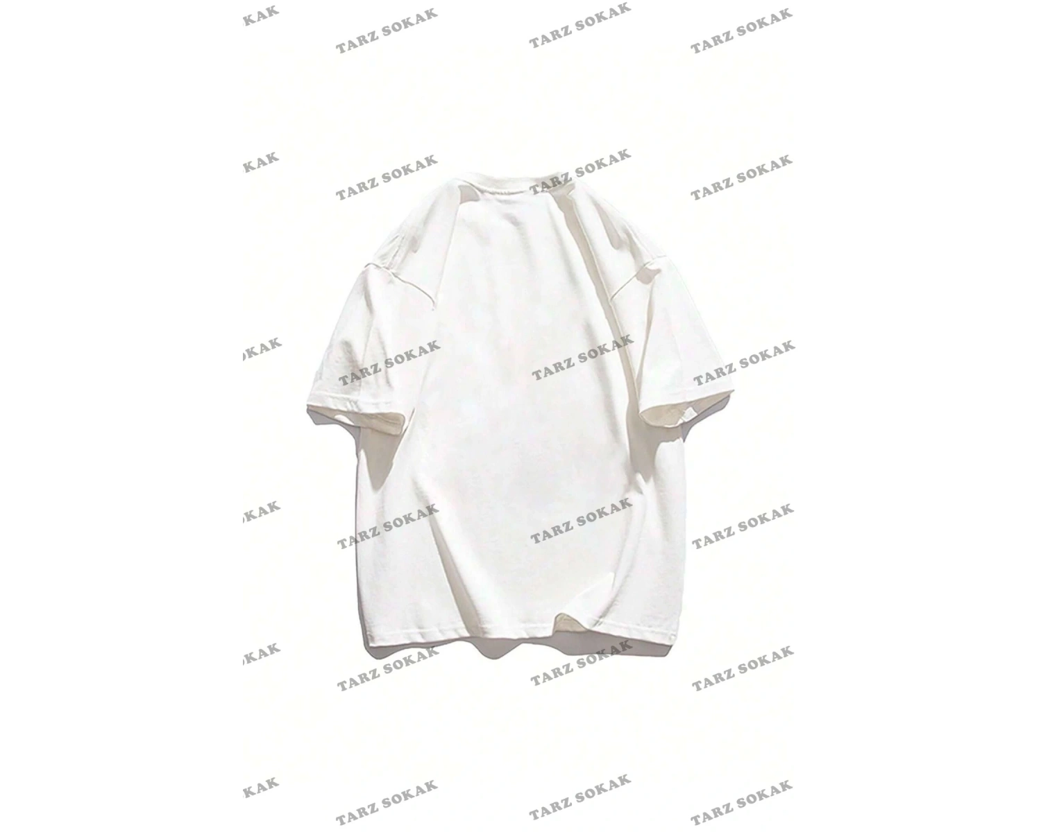 Kadın Beyaz Repair Baskılı Oversize