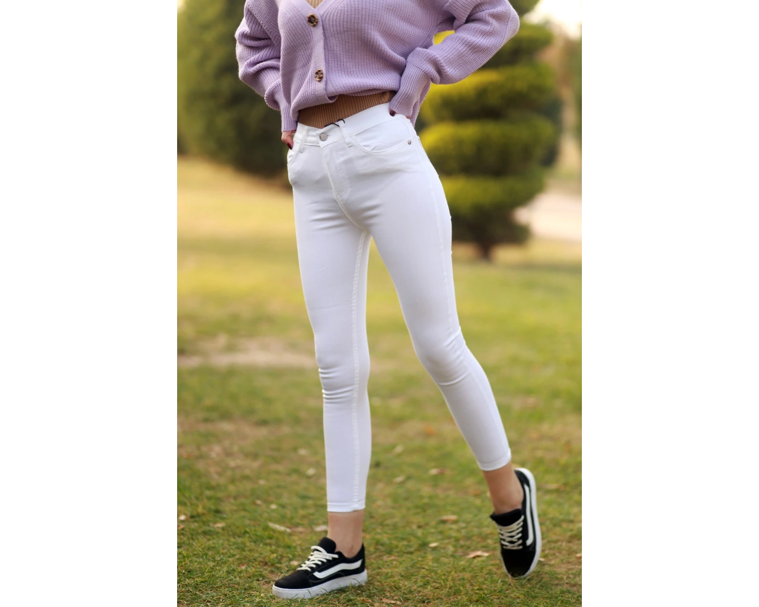 Kadın Beyaz Skinny Pantolon