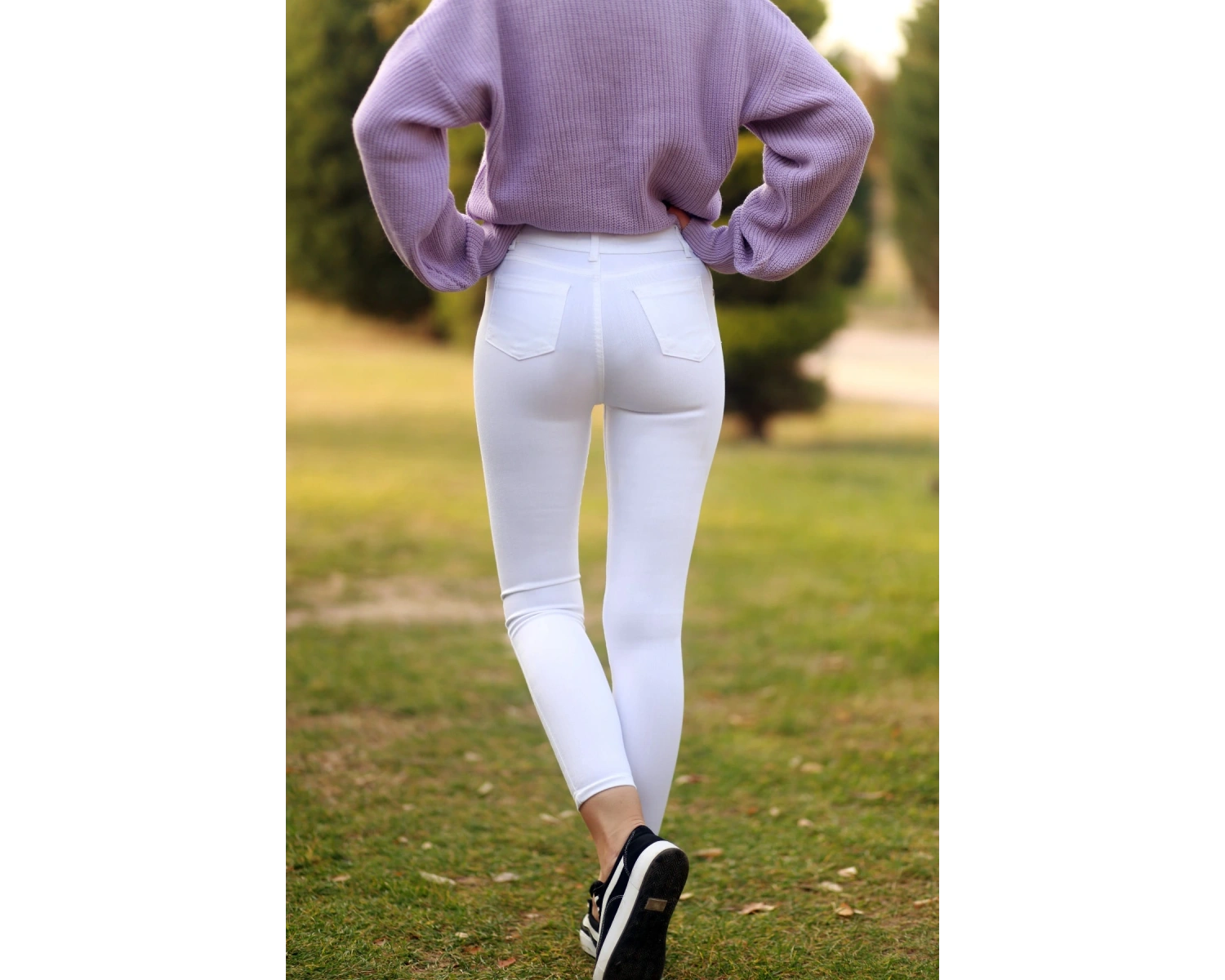 Kadın Beyaz Skinny Pantolon