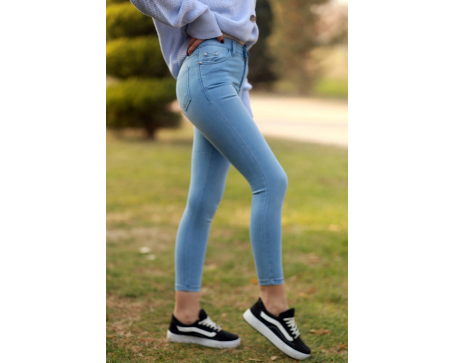 Kadın Buz Mavisi Skinny Pantolon