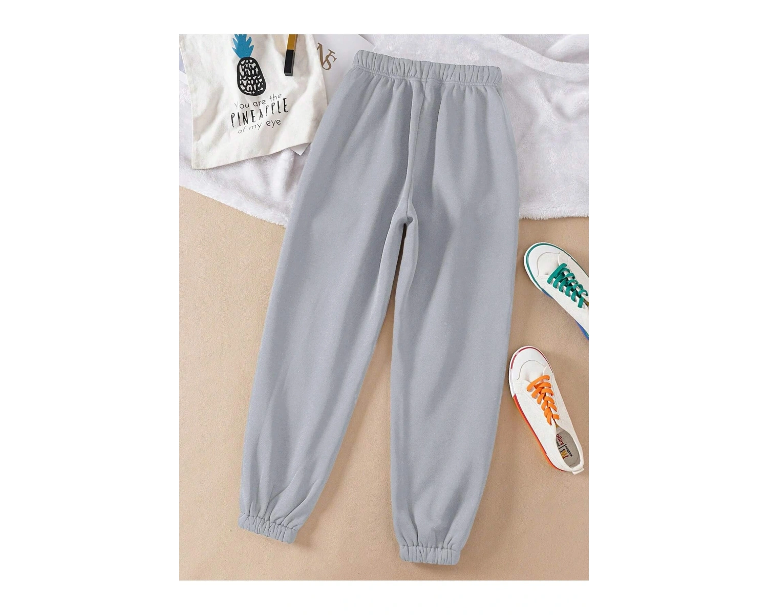 Kadın Düz Renk İpli Bel Jogger Pantolon