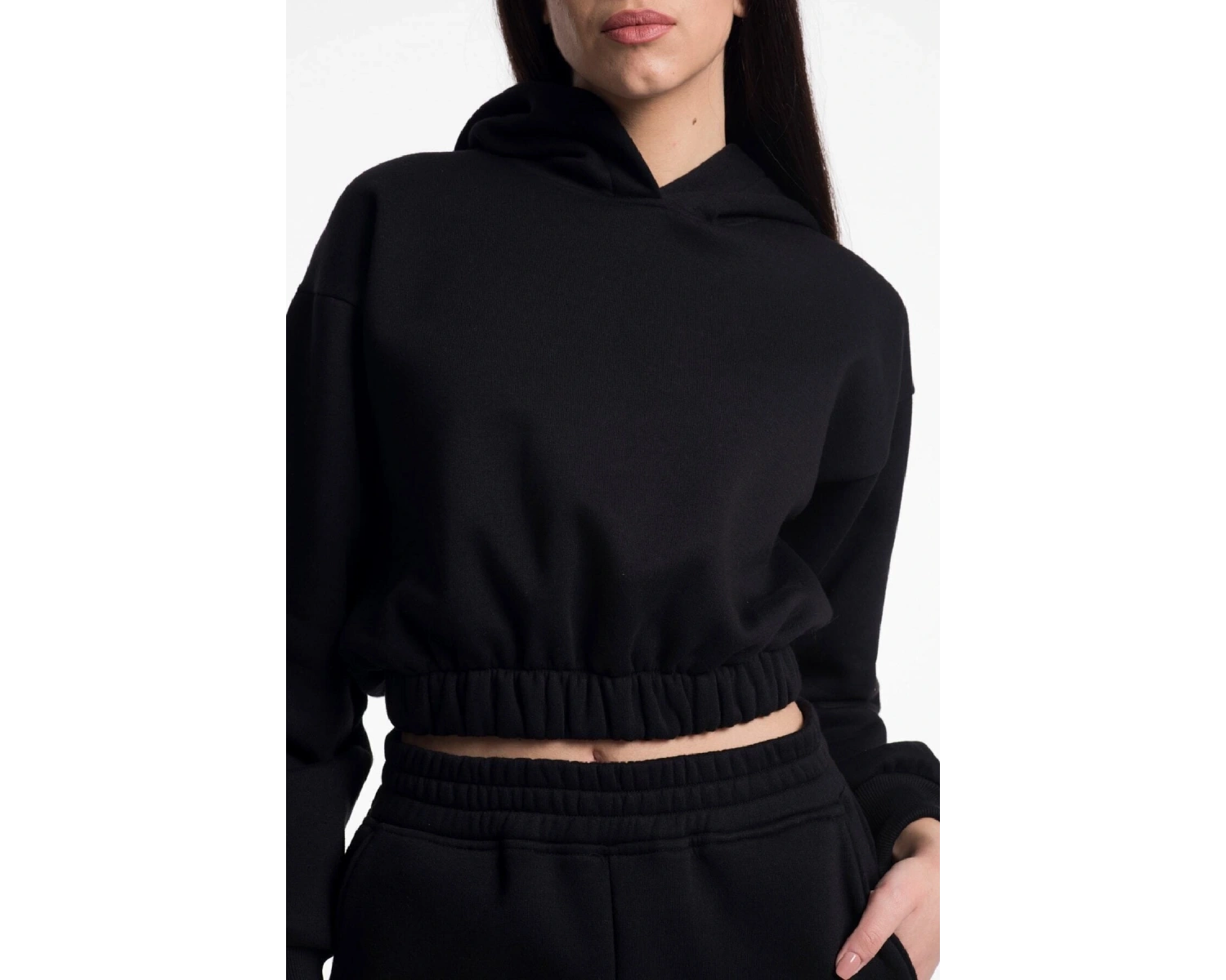 Kadın Ekru Renk Yüksek Bel Jogger Eşofman Takımı Cy84156