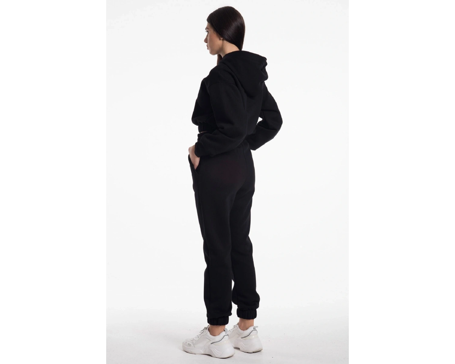 Kadın Ekru Renk Yüksek Bel Jogger Eşofman Takımı Cy84156