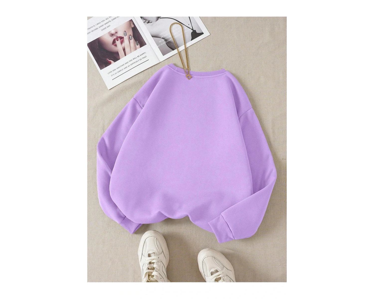 Kadın/Erkek Katı Sweatshirt