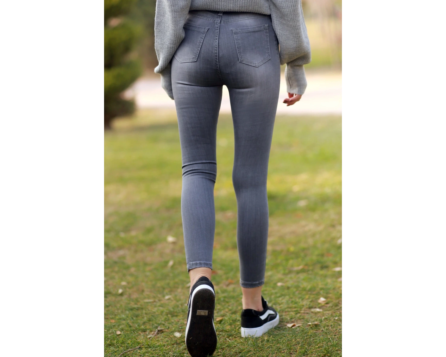 Kadın Gri Skinny Pantolon