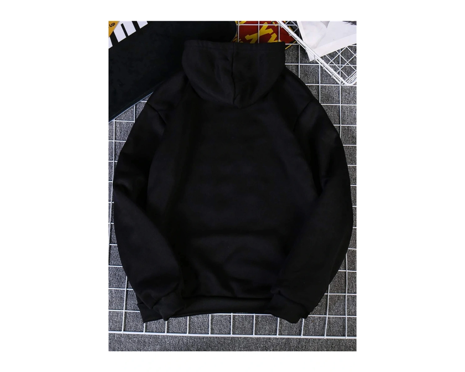 Kadın Heart Baskılı Kapüşonlu Sweatshirt Siyah