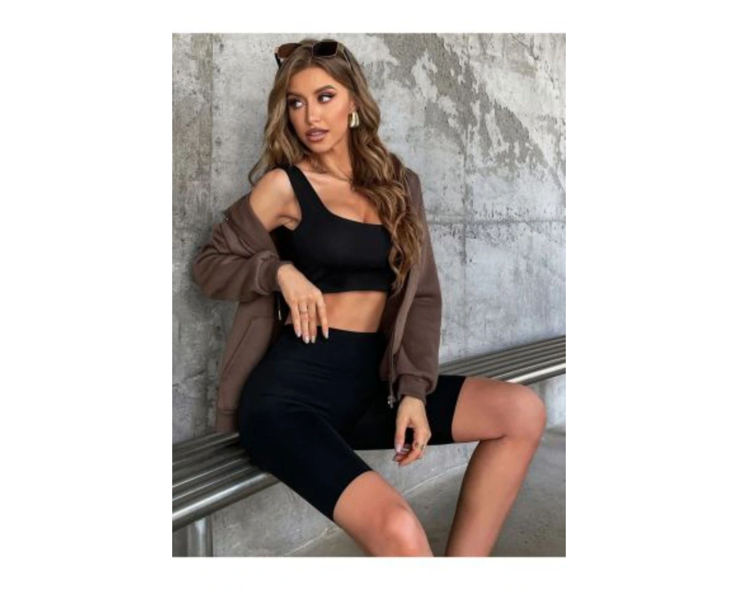 Kadın Kahverengi Düz Fermuarlı Kapüşonlu Ceket benisengiydirdüzceket Kahverengi