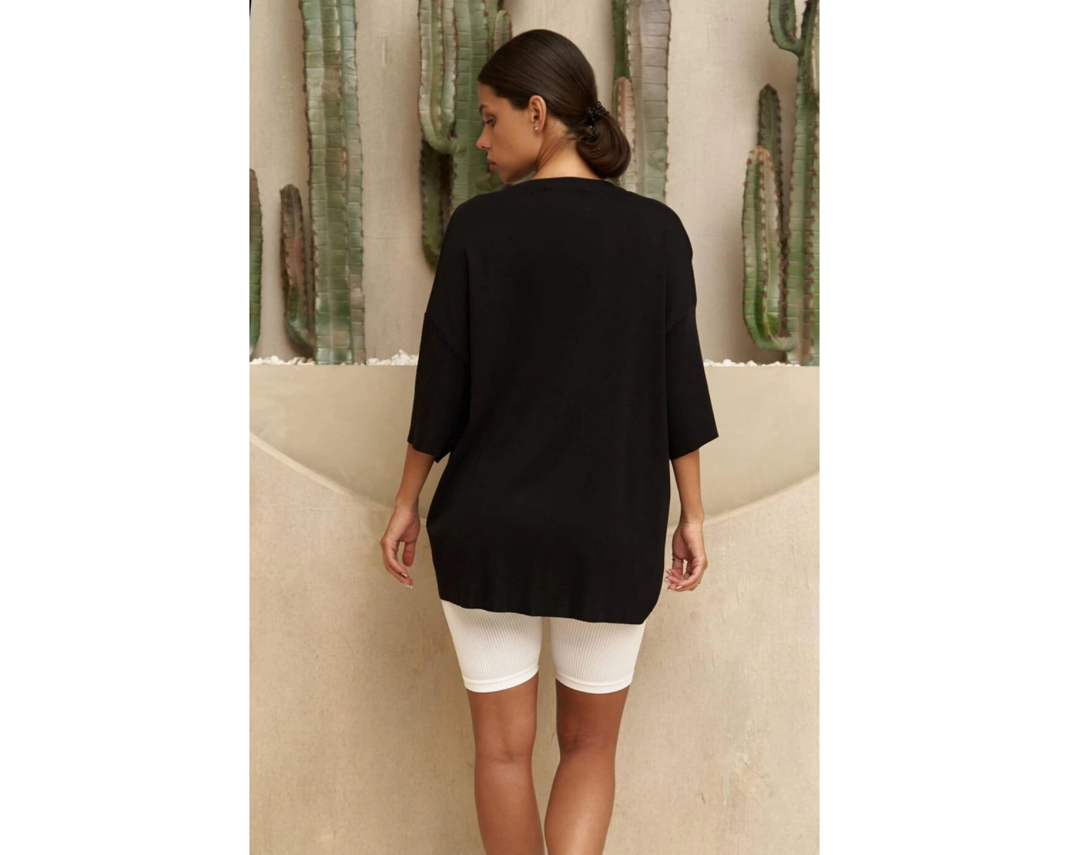 Kadın Kısa Kollu Penye Bisiklet Yaka