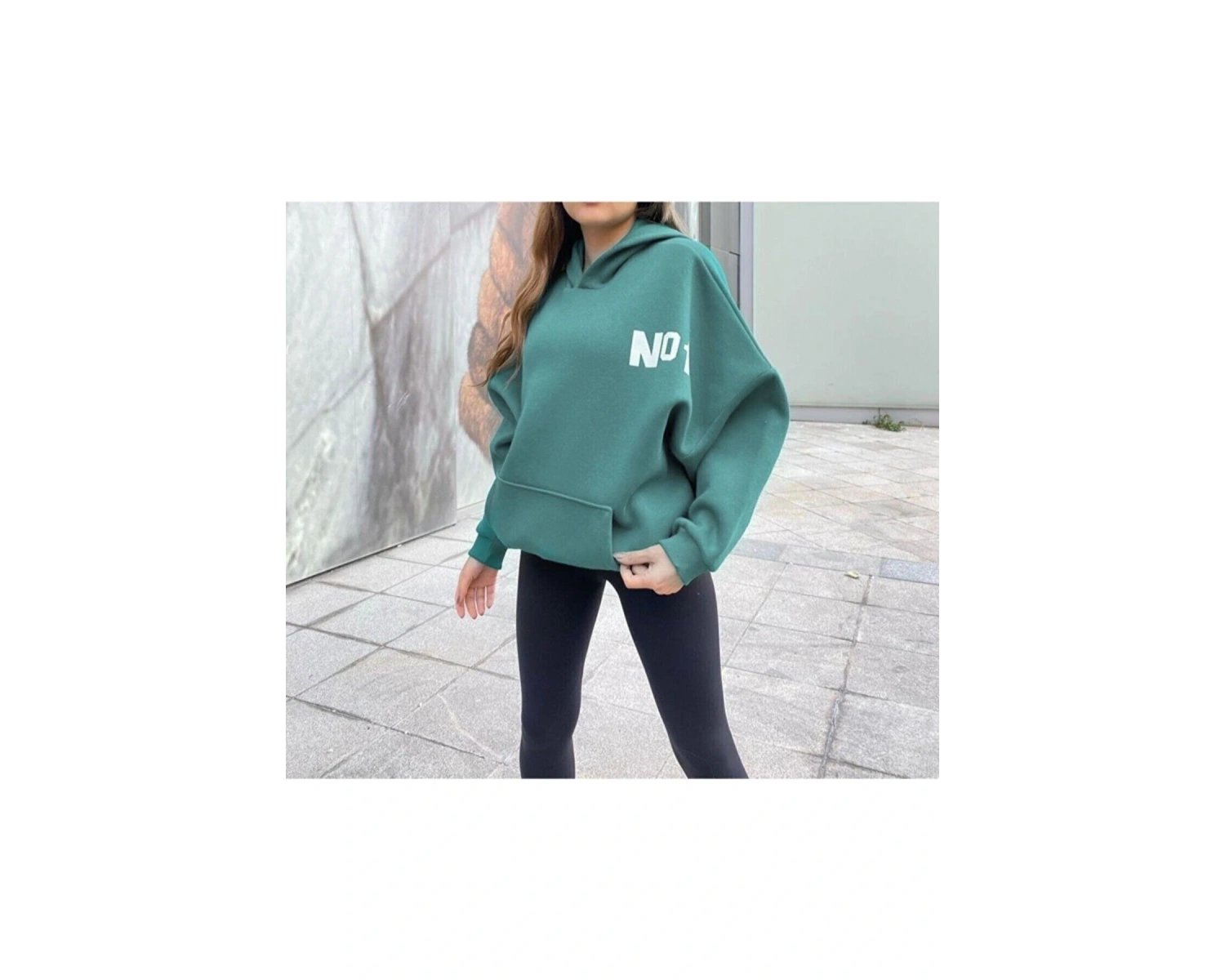 Kadın Mint Yeşili Lowa Kapüşonlu Sweatshirt Benisengiydirmintlowasweatshirt Yeşil