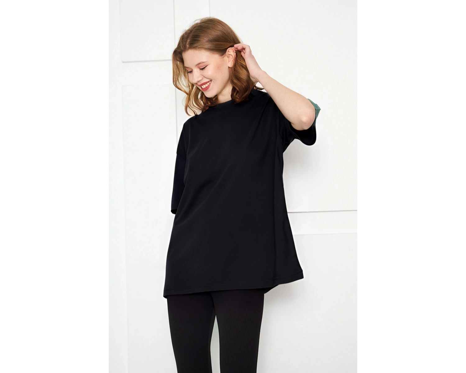 KADIN OVERSİZE PENYE YAZLIK NEFES ALAN KISA KOLLU