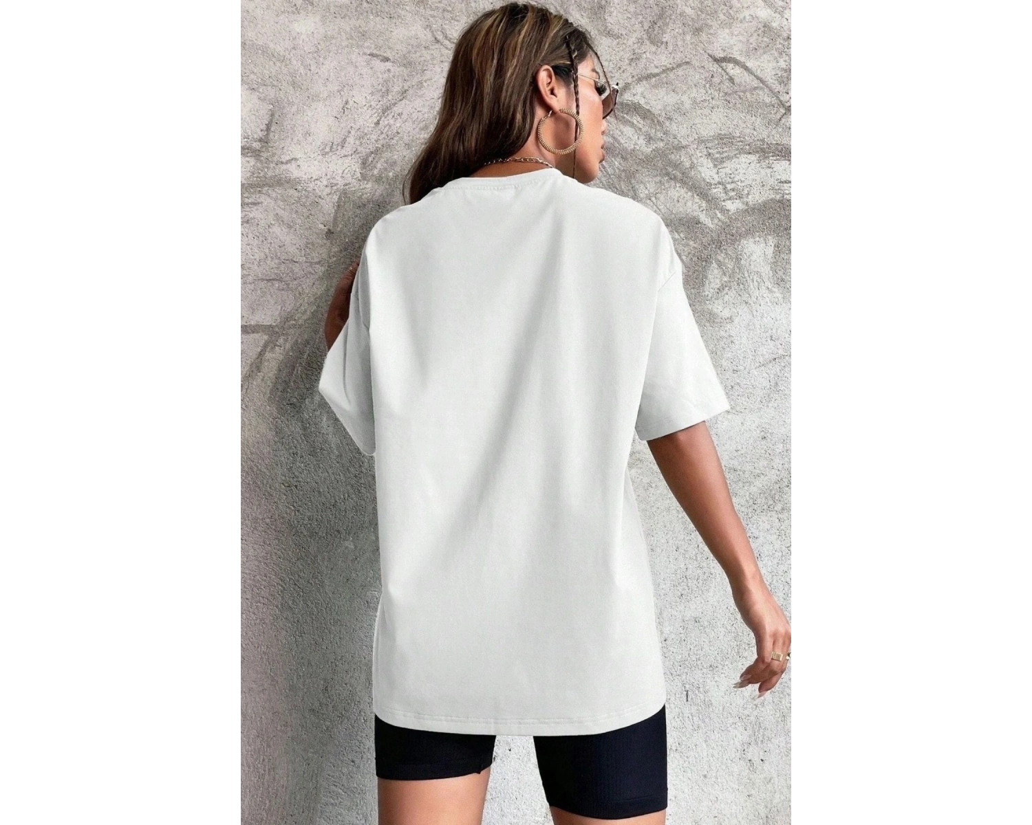 Kadın Oversize Salaş Dökümlü Tok Kısa Kollu