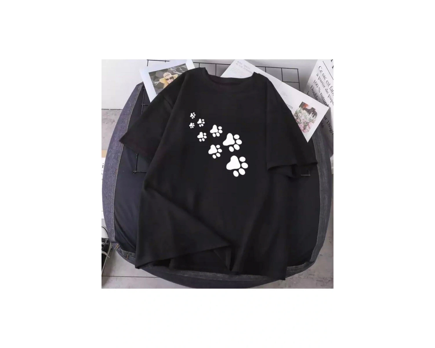 Kadın Pati Baskılı Oversize