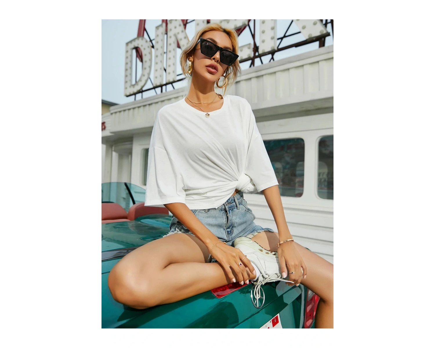 Kadın Sırt Baskılı Dinazor Oversize T-shirt