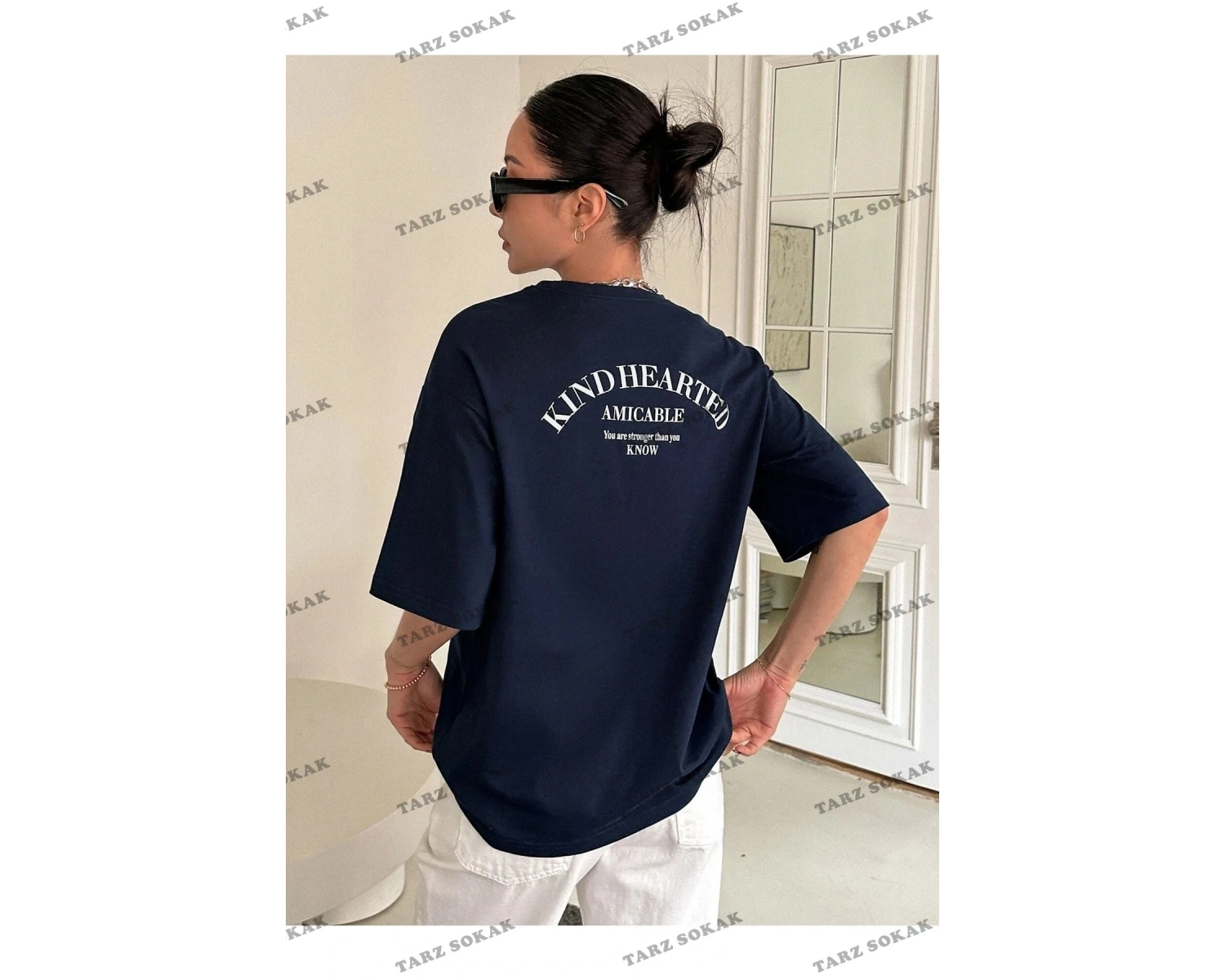 Kadın Siyah Kind Hearted Baskılı Oversize