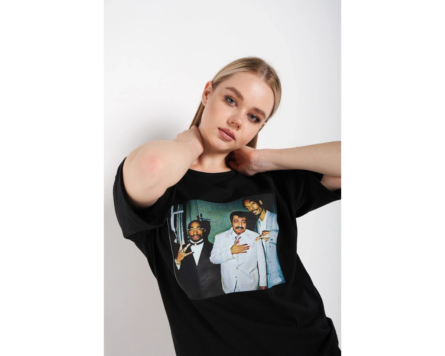 Kadın Siyah Müslüm Gürses Baskılı Tshırt