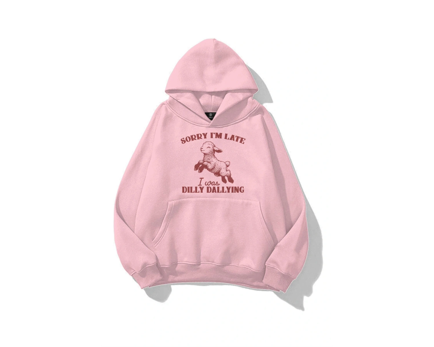 Kadın Sorry Im Late Sweatshirt Pembe