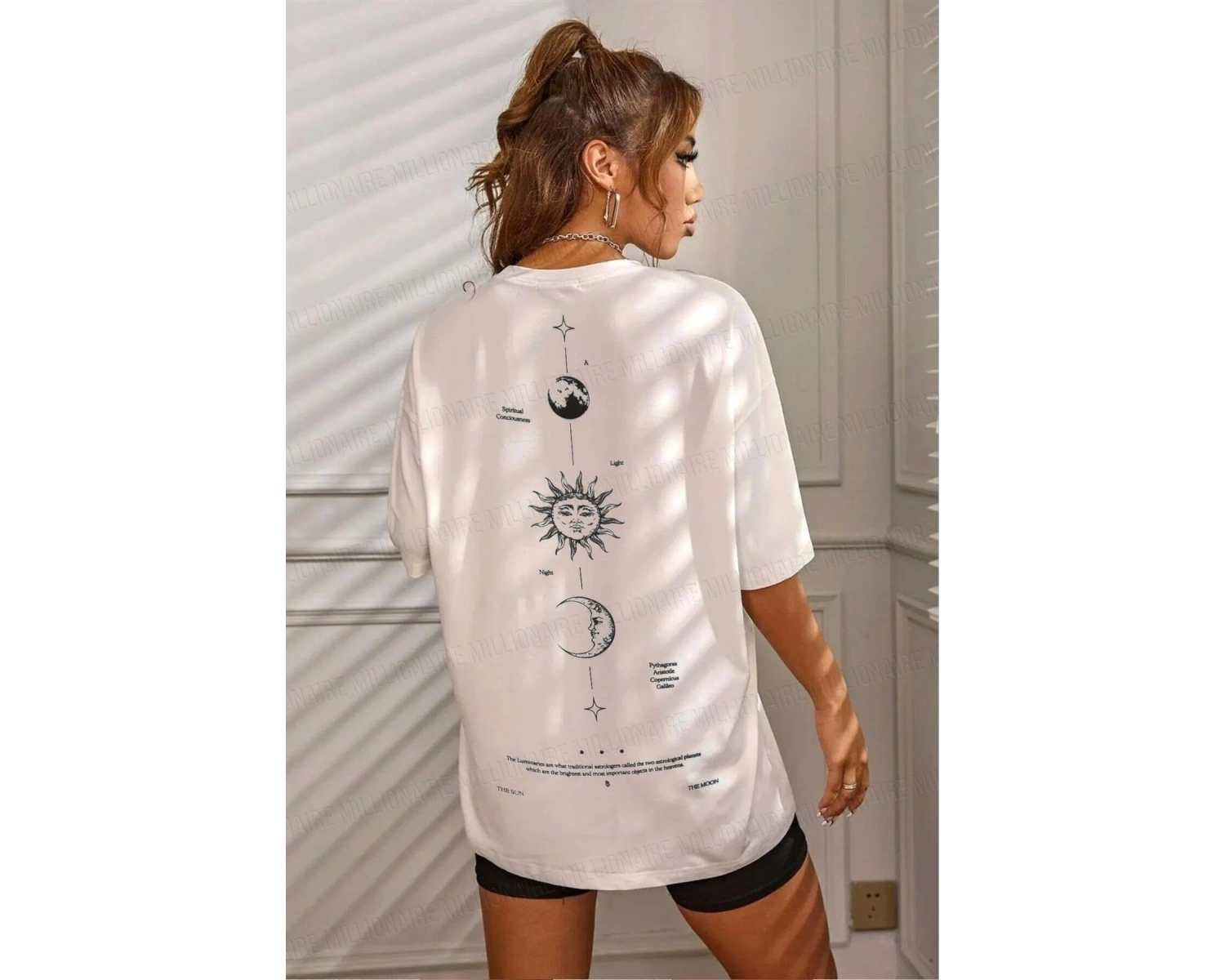 Kadın The Moon Beyaz Bisiklet Yaka Oversize Salas