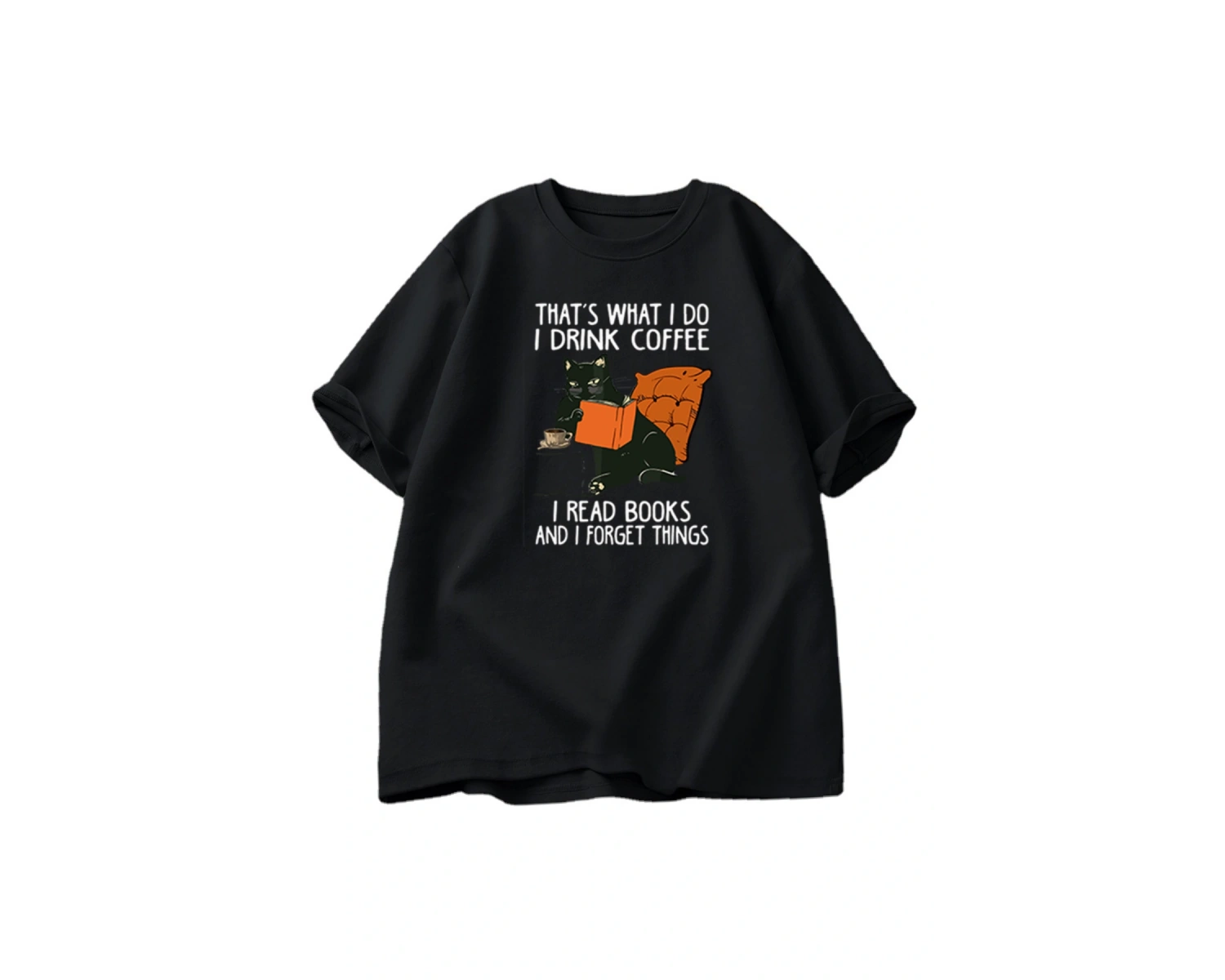 Kadınlar için sevimli kedi T-shirt erkekler kitaplar kahve kedi baskı T-shirt komik tasarımcı 2796