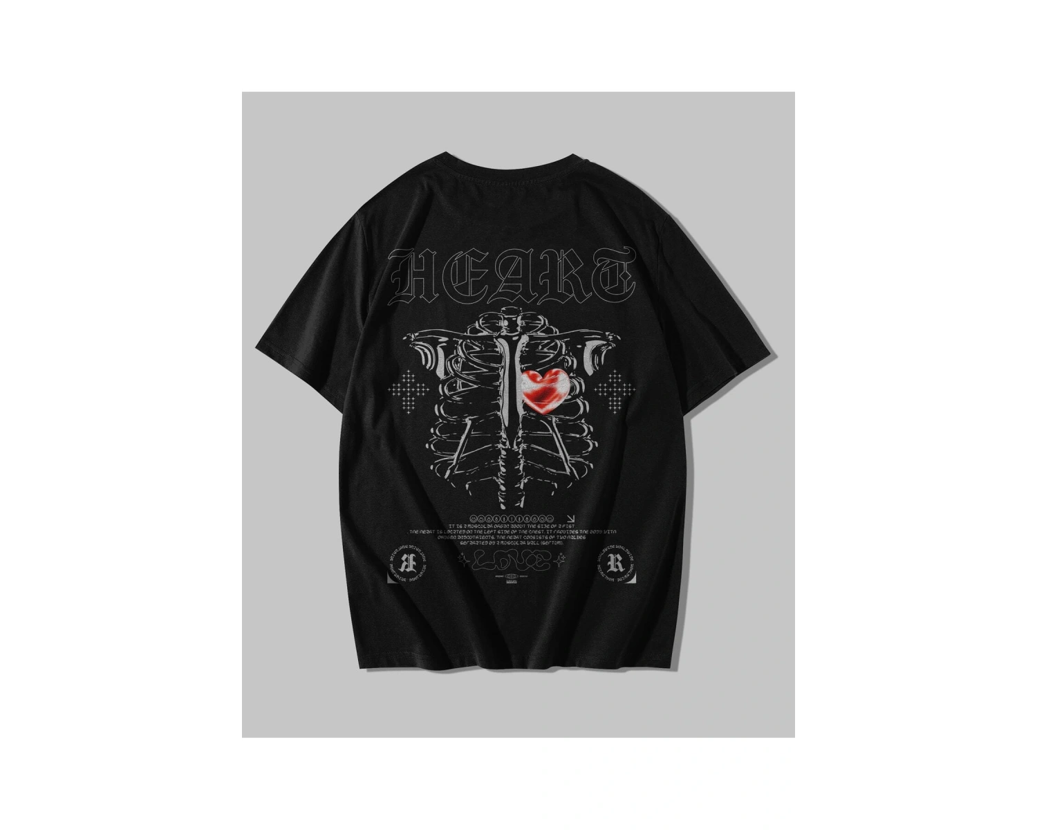 Kalp Kaburga Kaburga İskelet Streetwear 3